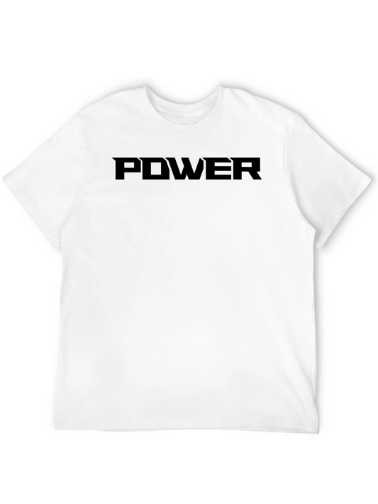 Mens Black POWER Graphic T-Shirt - Bold Statement Tee