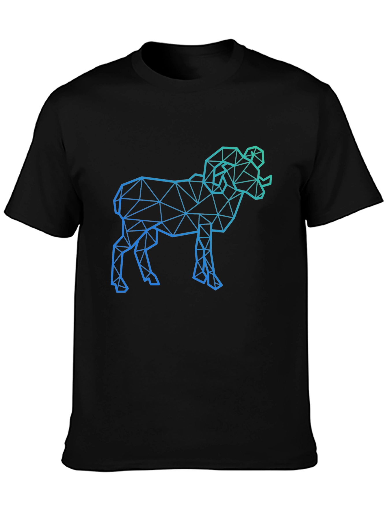 Geometric Ram Graphic Tee - Black