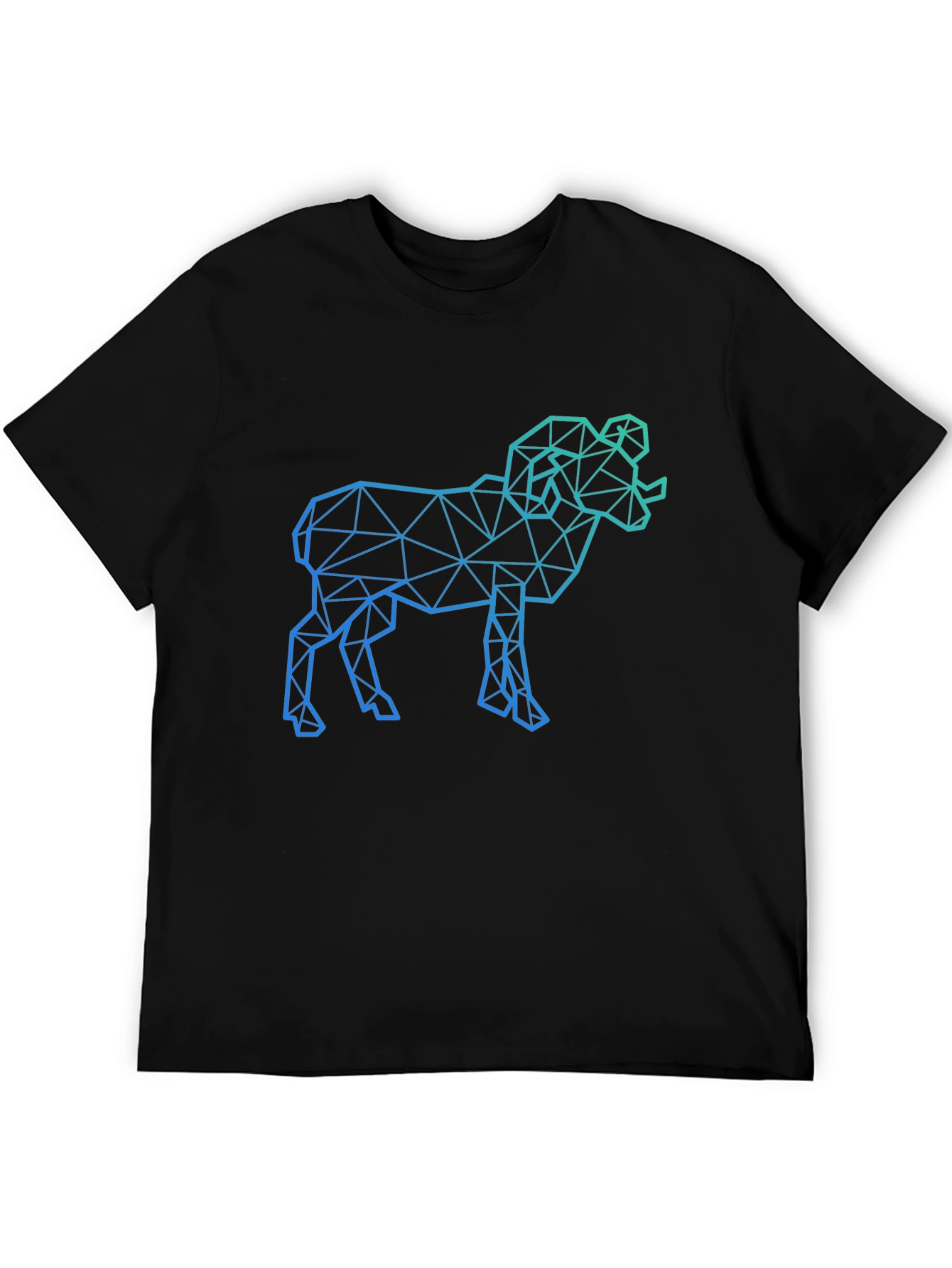 Geometric Ram Graphic Tee - Black