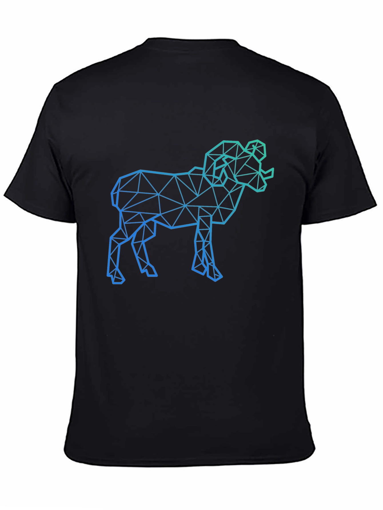 Geometric Ram Graphic Tee - Black