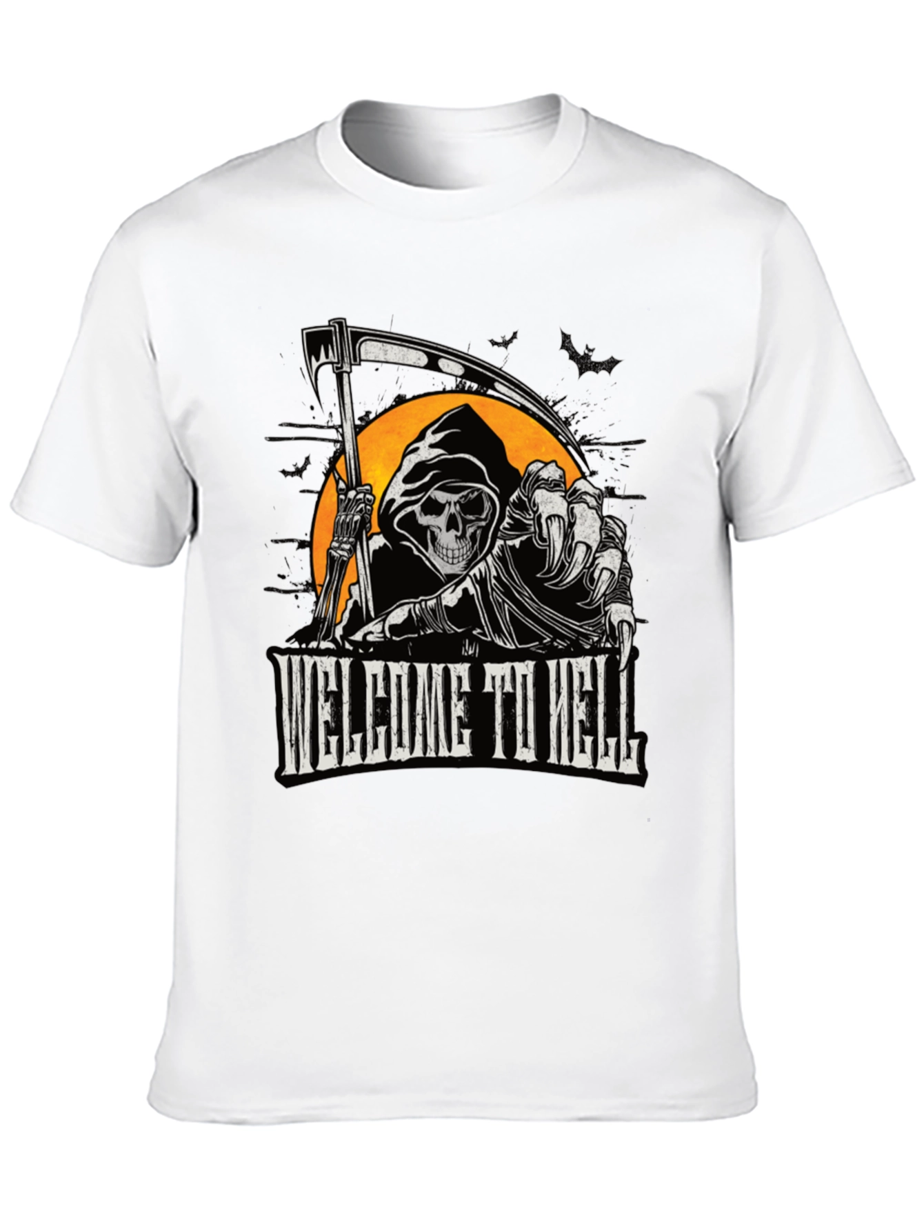 Welcome to Hell Grim Reaper Graphic Tee - Black