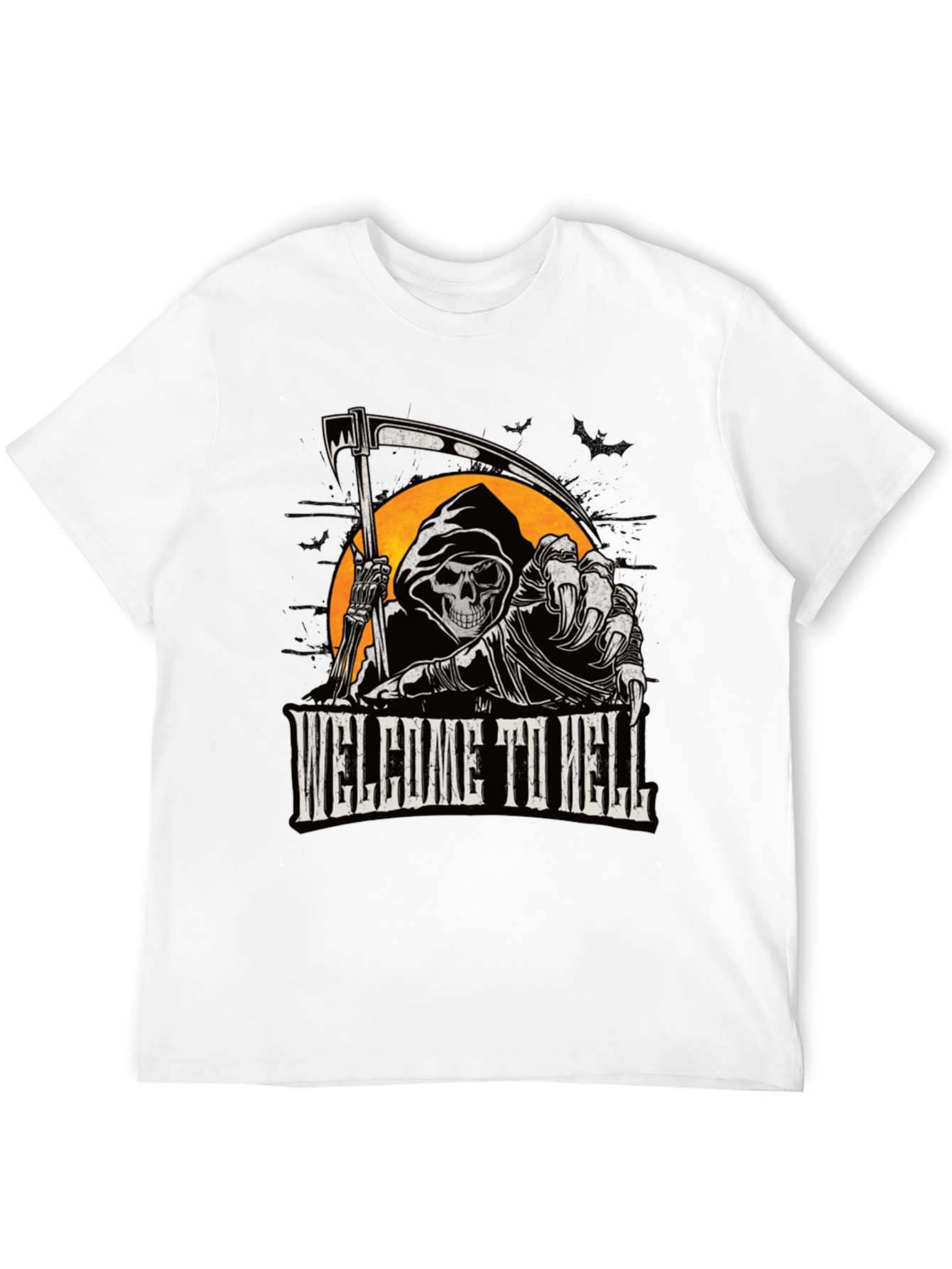 Welcome to Hell Grim Reaper Graphic Tee - Black