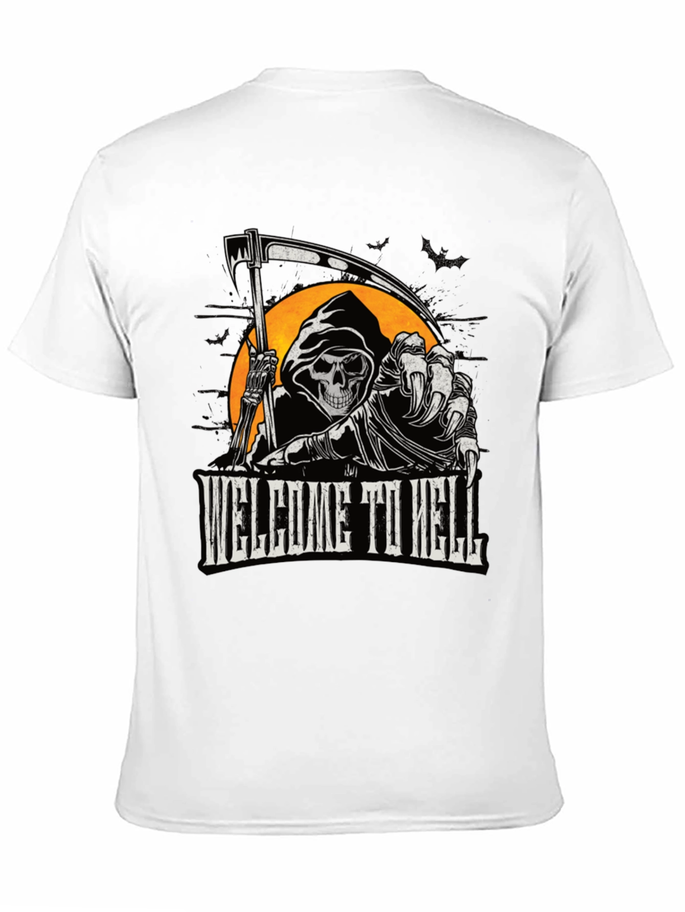 Welcome to Hell Grim Reaper Graphic Tee - Black