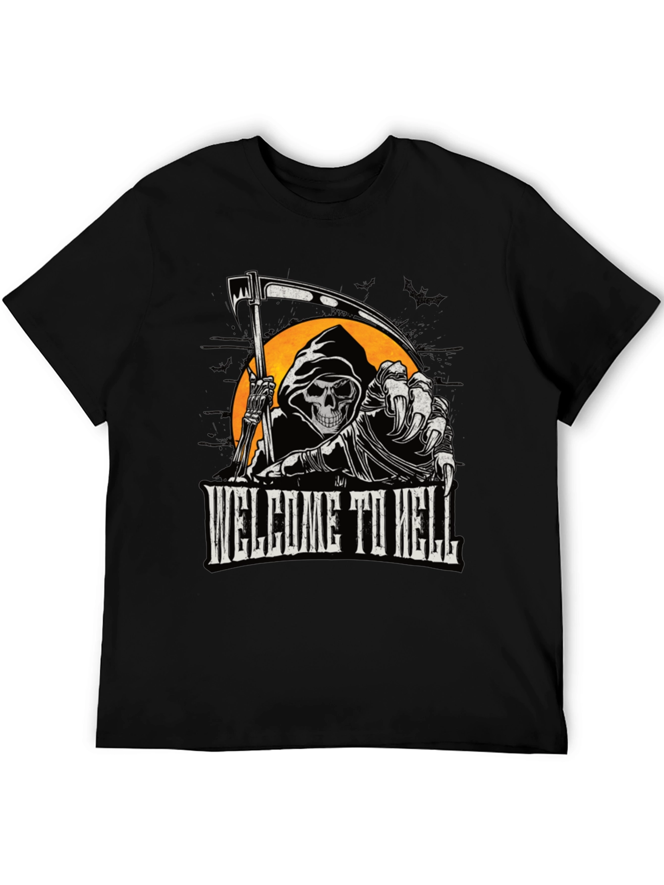 Welcome to Hell Grim Reaper Graphic Tee - Black
