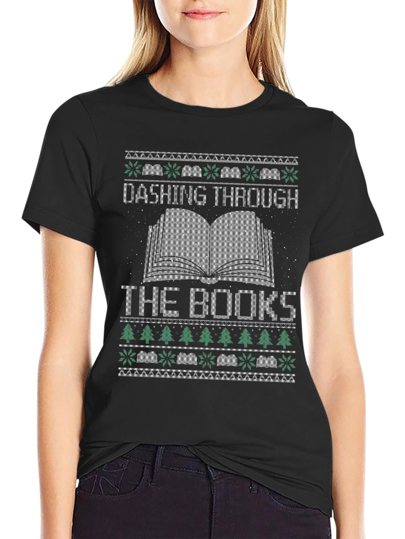 Dashing Through the Books Christmas T-Shirt