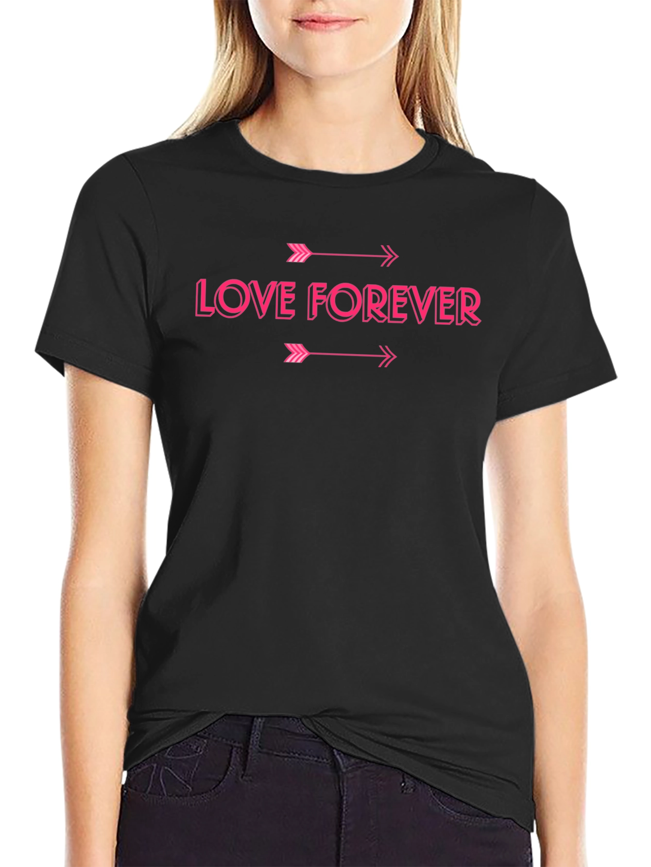 Love Forever Graphic Tee - Black Cotton Shirt