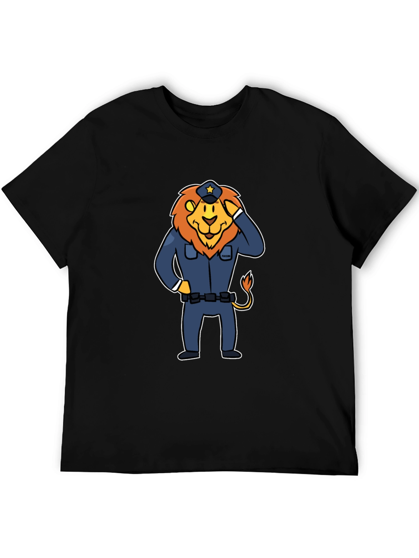 Lion Police Officer T-Shirt - Cartoon Design