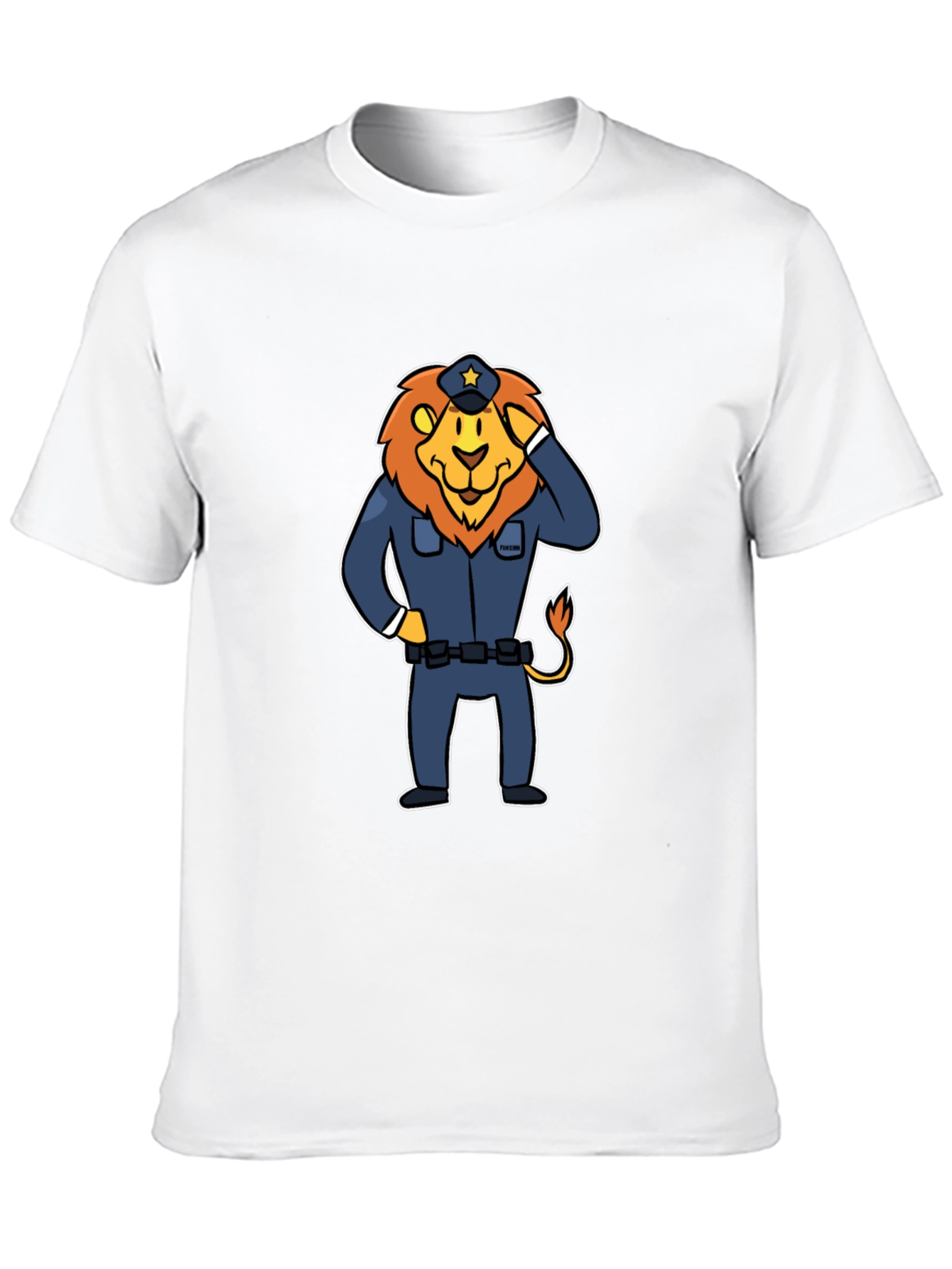 Lion Police Officer T-Shirt - Cartoon Design