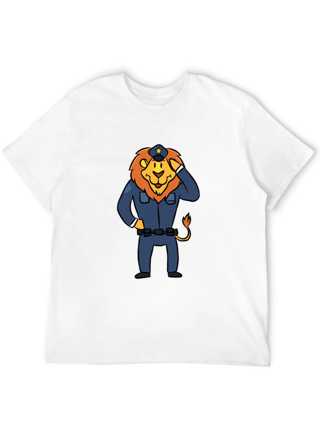 Lion Police Officer T-Shirt - Cartoon Design