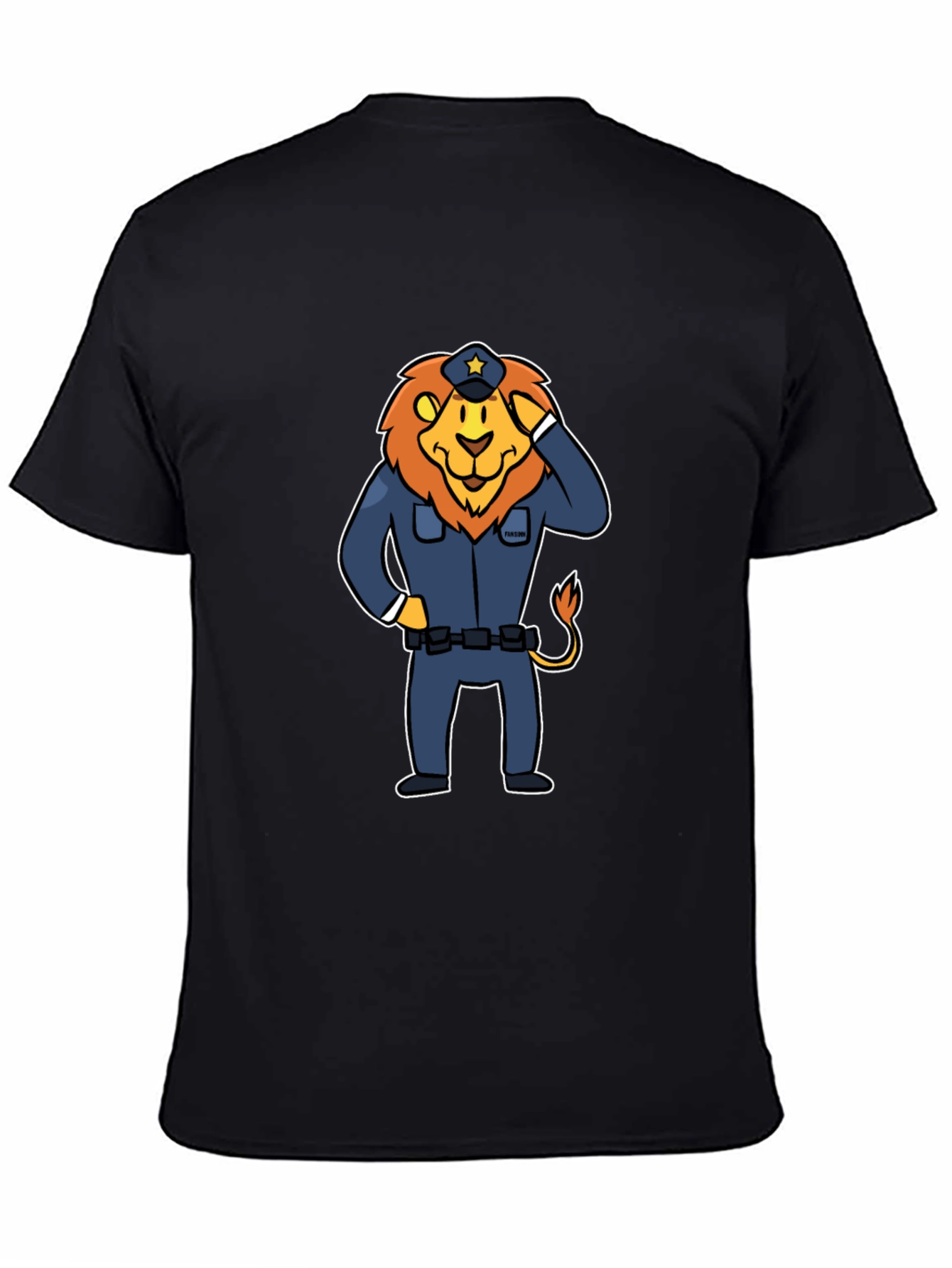 Lion Police Officer T-Shirt - Cartoon Design