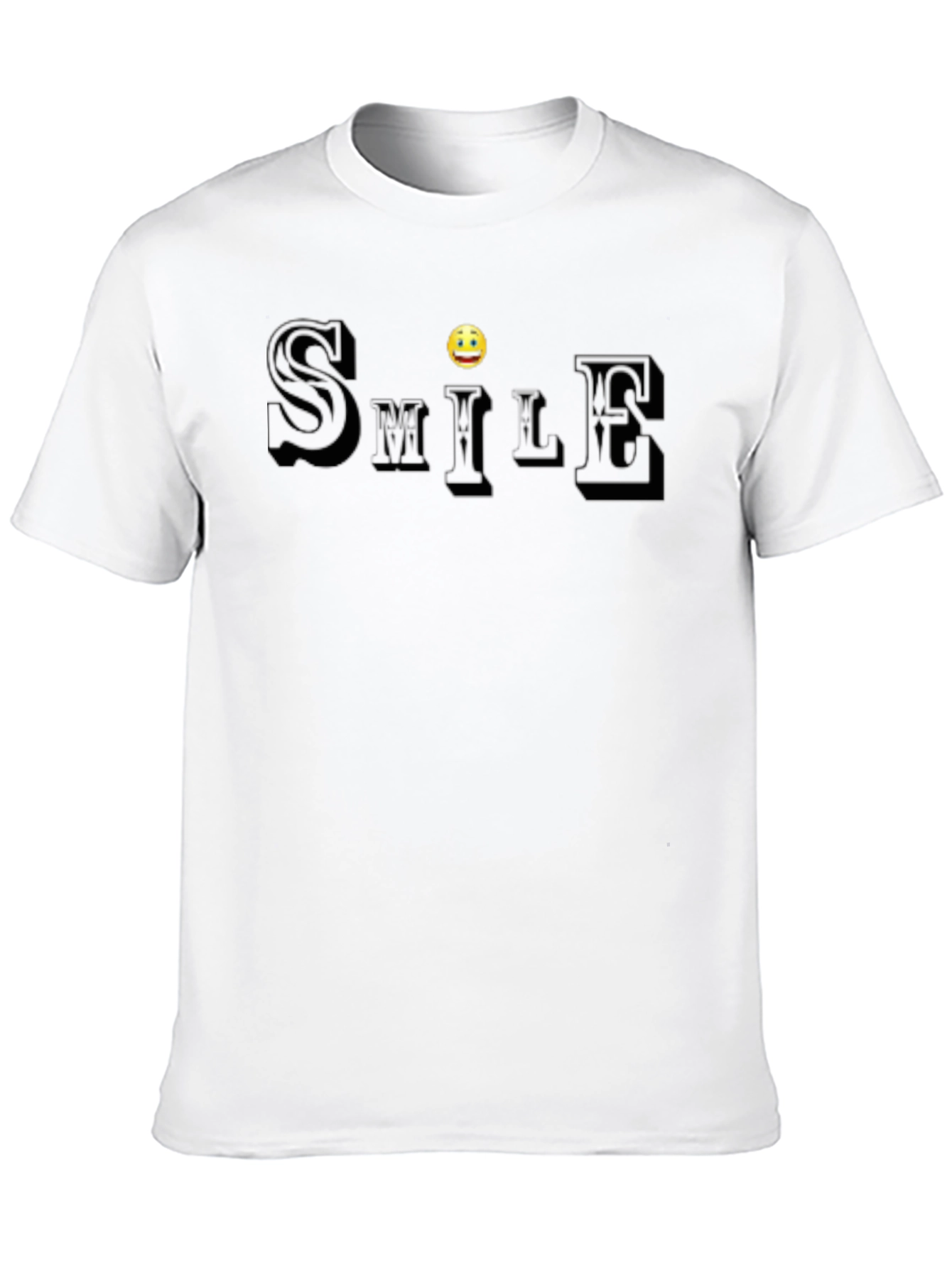 Smile Graphic Tee - Classic Crew Neck T-Shirt