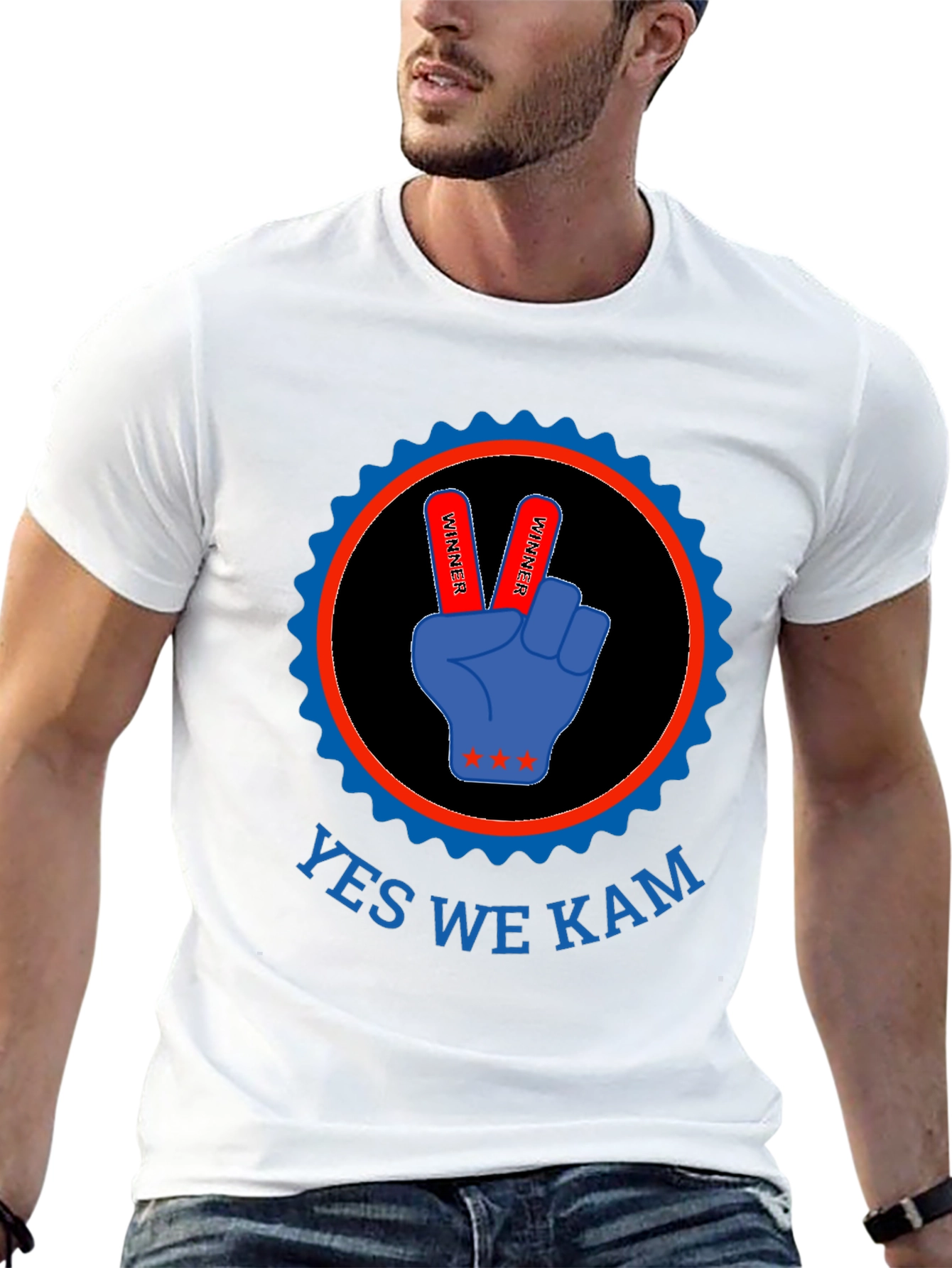 Yes We Kam T-Shirt - Victory Hand Design