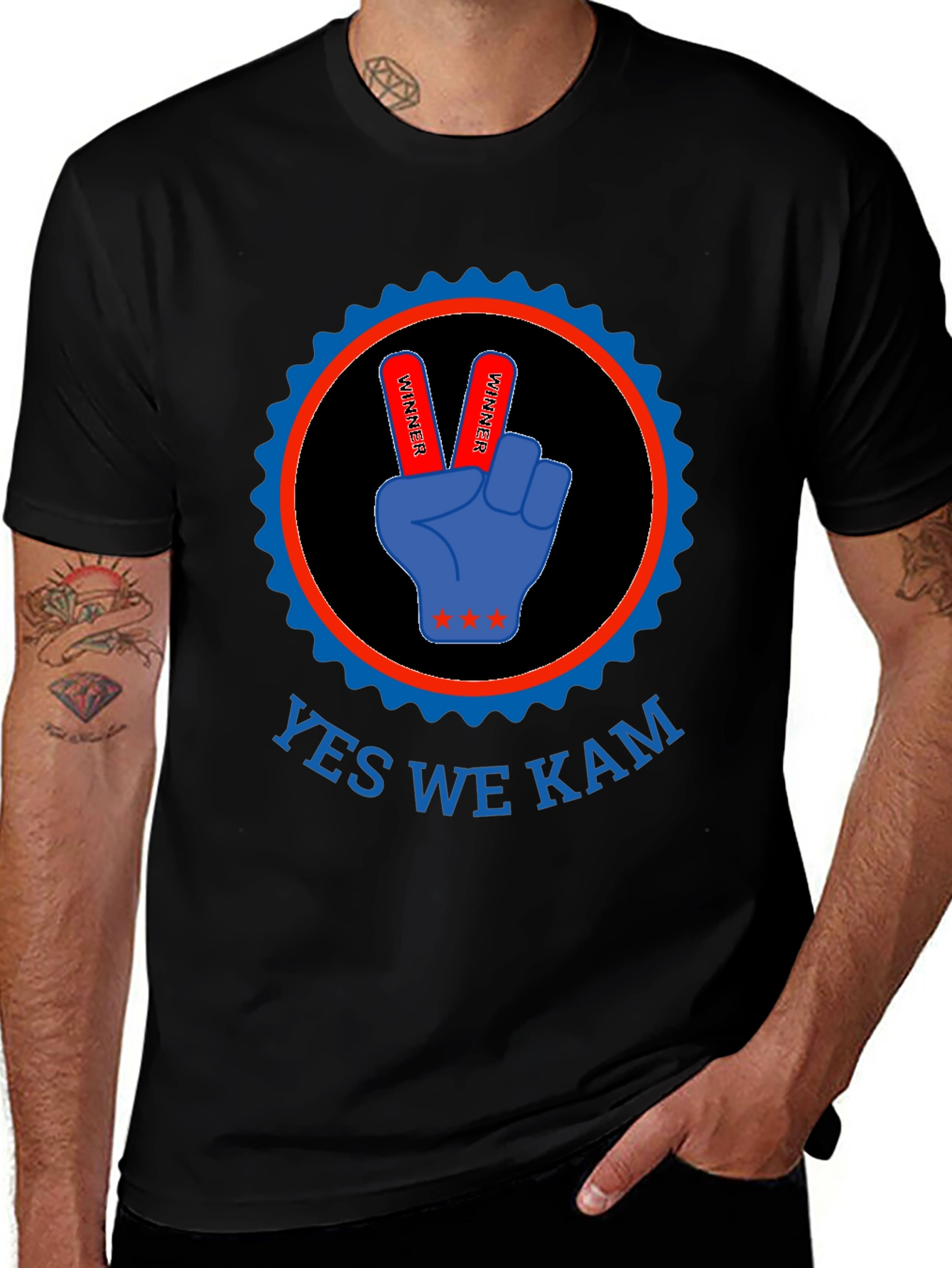 Yes We Kam T-Shirt - Victory Hand Design