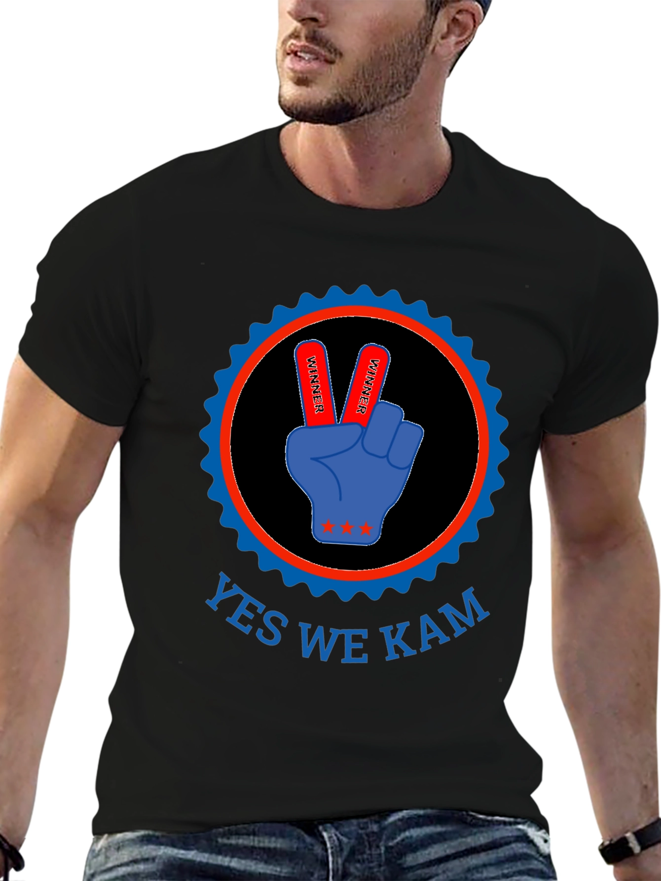 Yes We Kam T-Shirt - Victory Hand Design