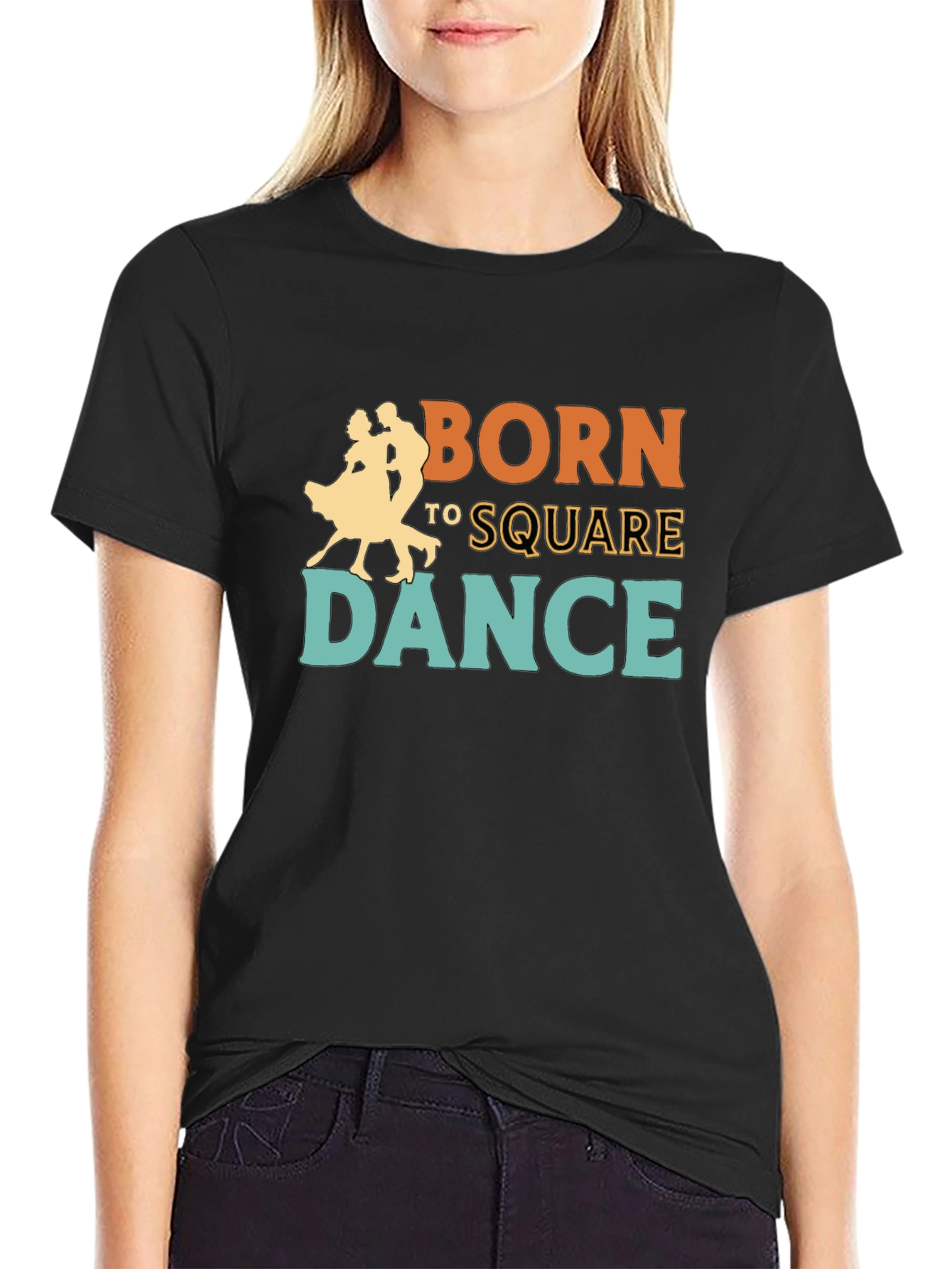 Born to Square Dance Graphic Tee - Black