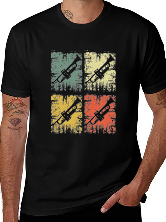 Vintage Trumpet Pop Art T-Shirt - Musician Gift
