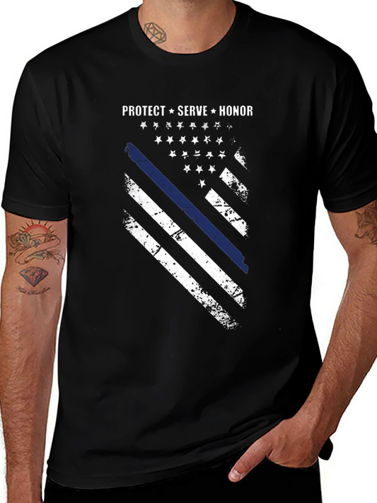 Protect Serve Honor Flag Graphic T-Shirt