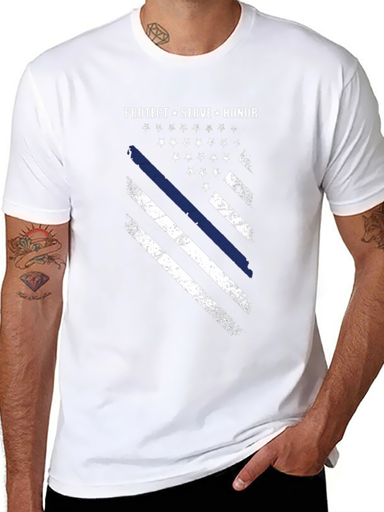 Protect Serve Honor Flag Graphic T-Shirt