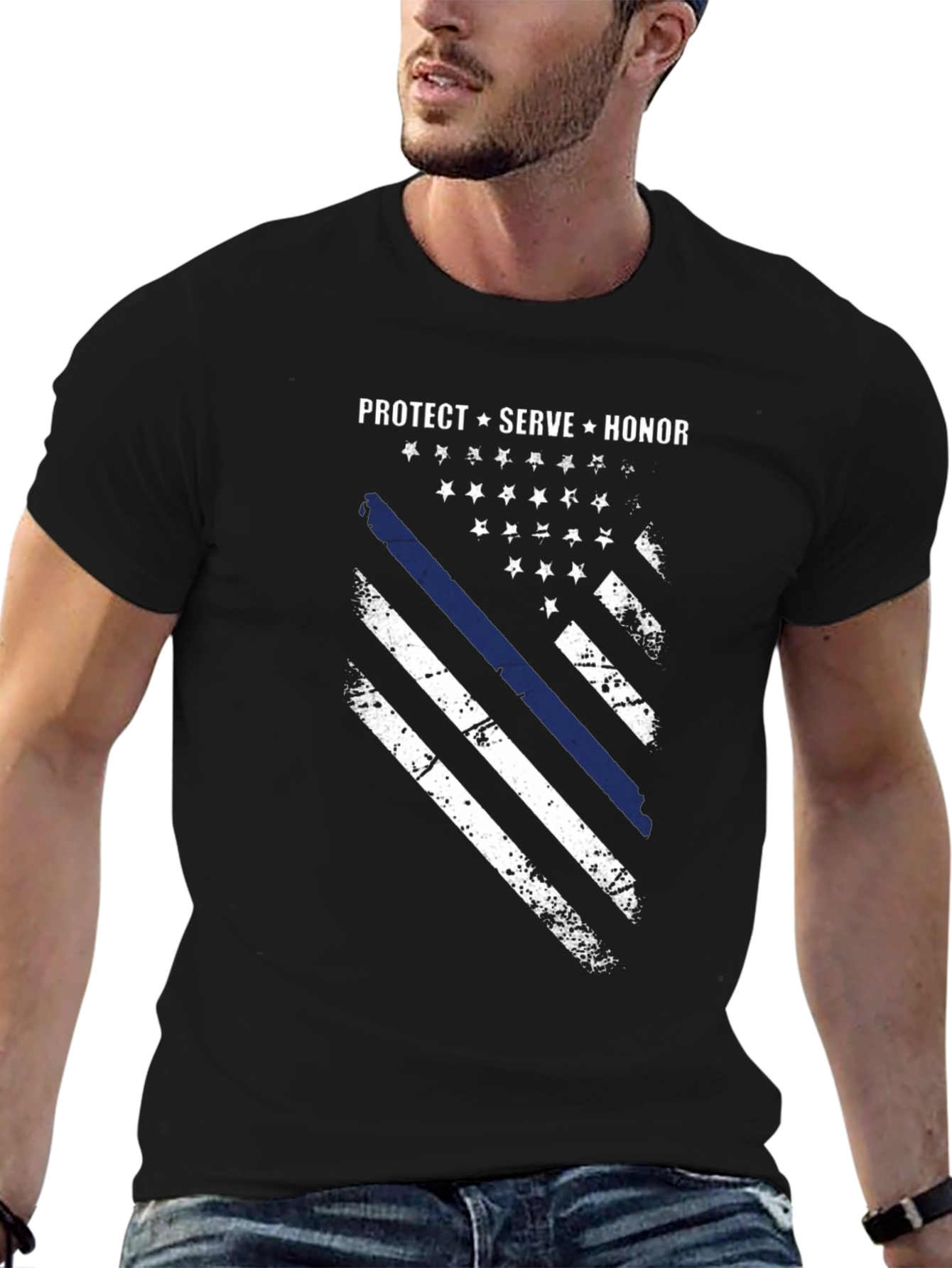 Protect Serve Honor Flag Graphic T-Shirt