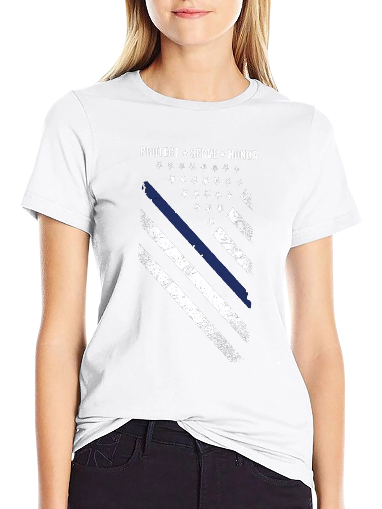 Protect Serve Honor Flag Graphic T-Shirt