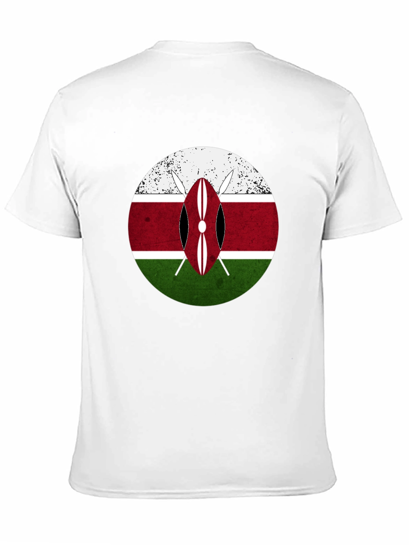 Kenya Flag Shield T-Shirt - Distressed Graphic Tee