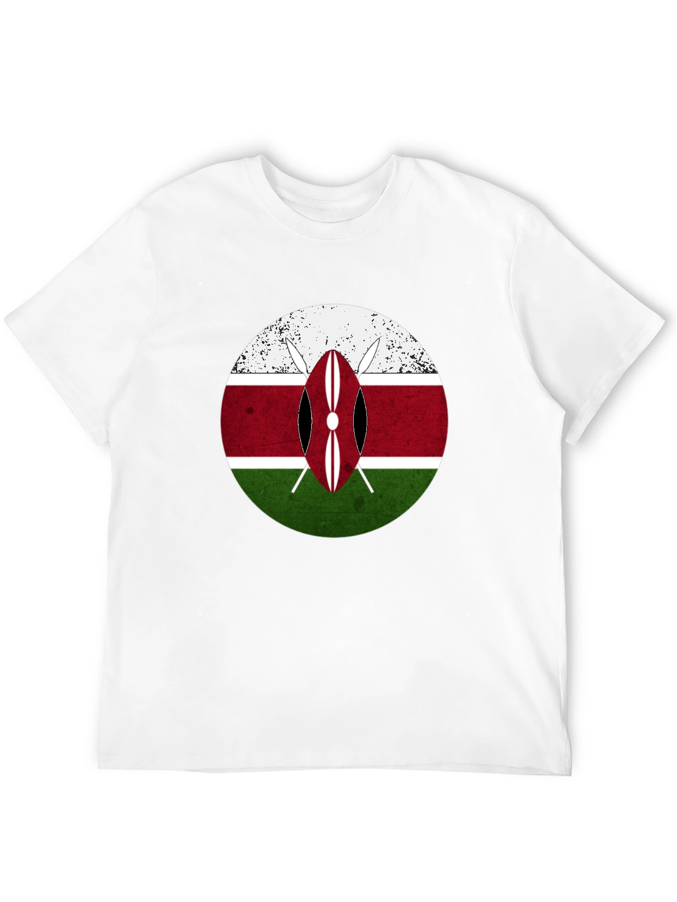 Kenya Flag Shield T-Shirt - Distressed Graphic Tee