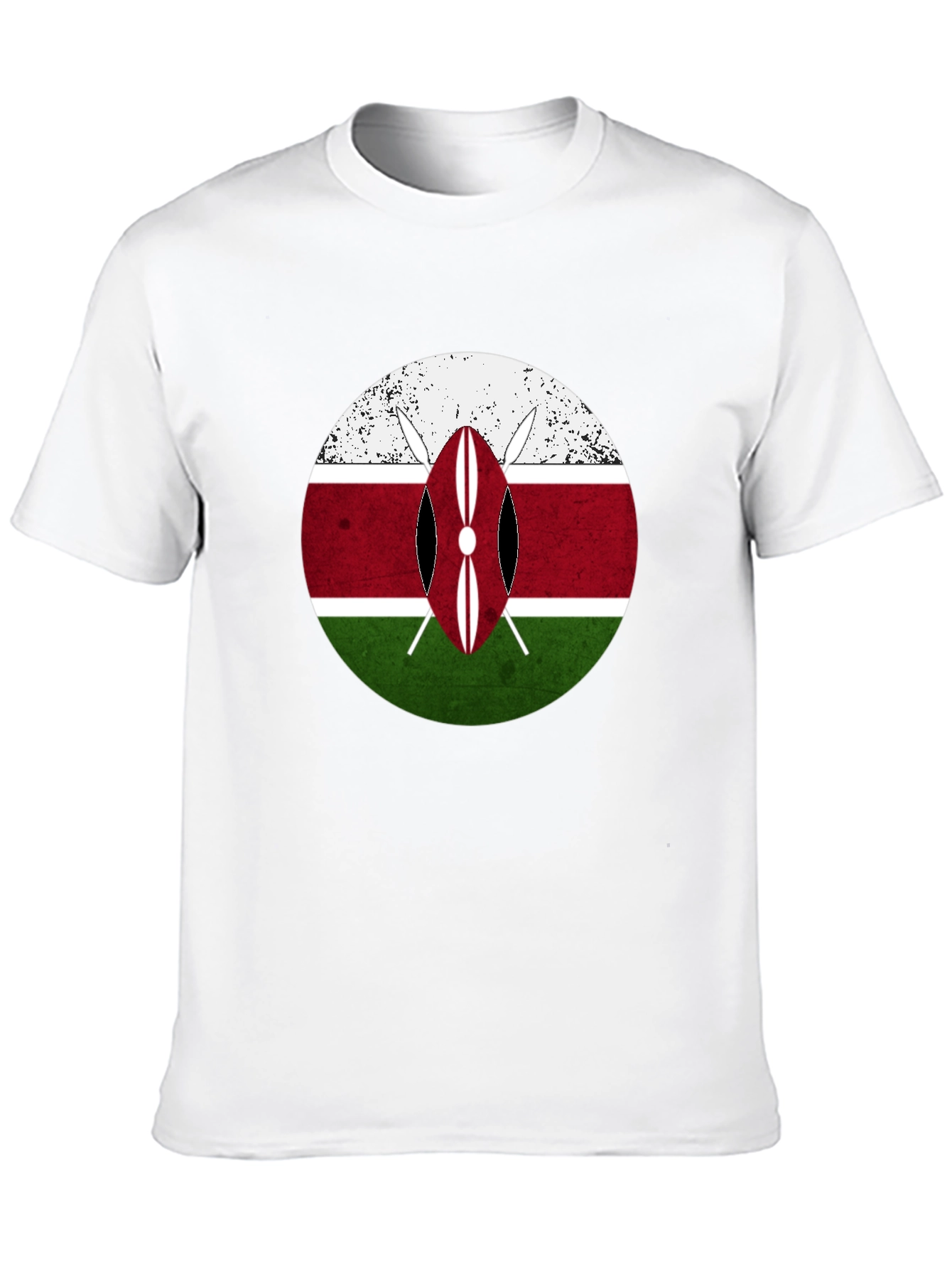 Kenya Flag Shield T-Shirt - Distressed Graphic Tee