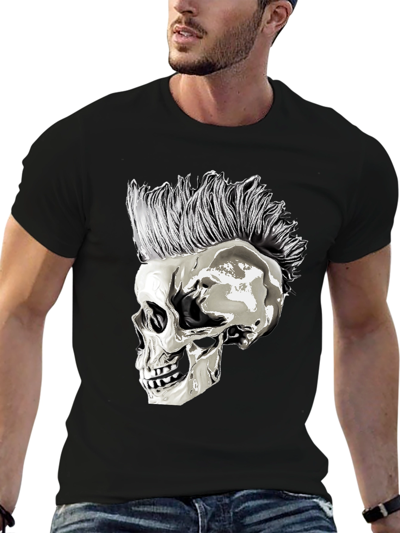 Punk Skull T-Shirt - Edgy Graphic Tee