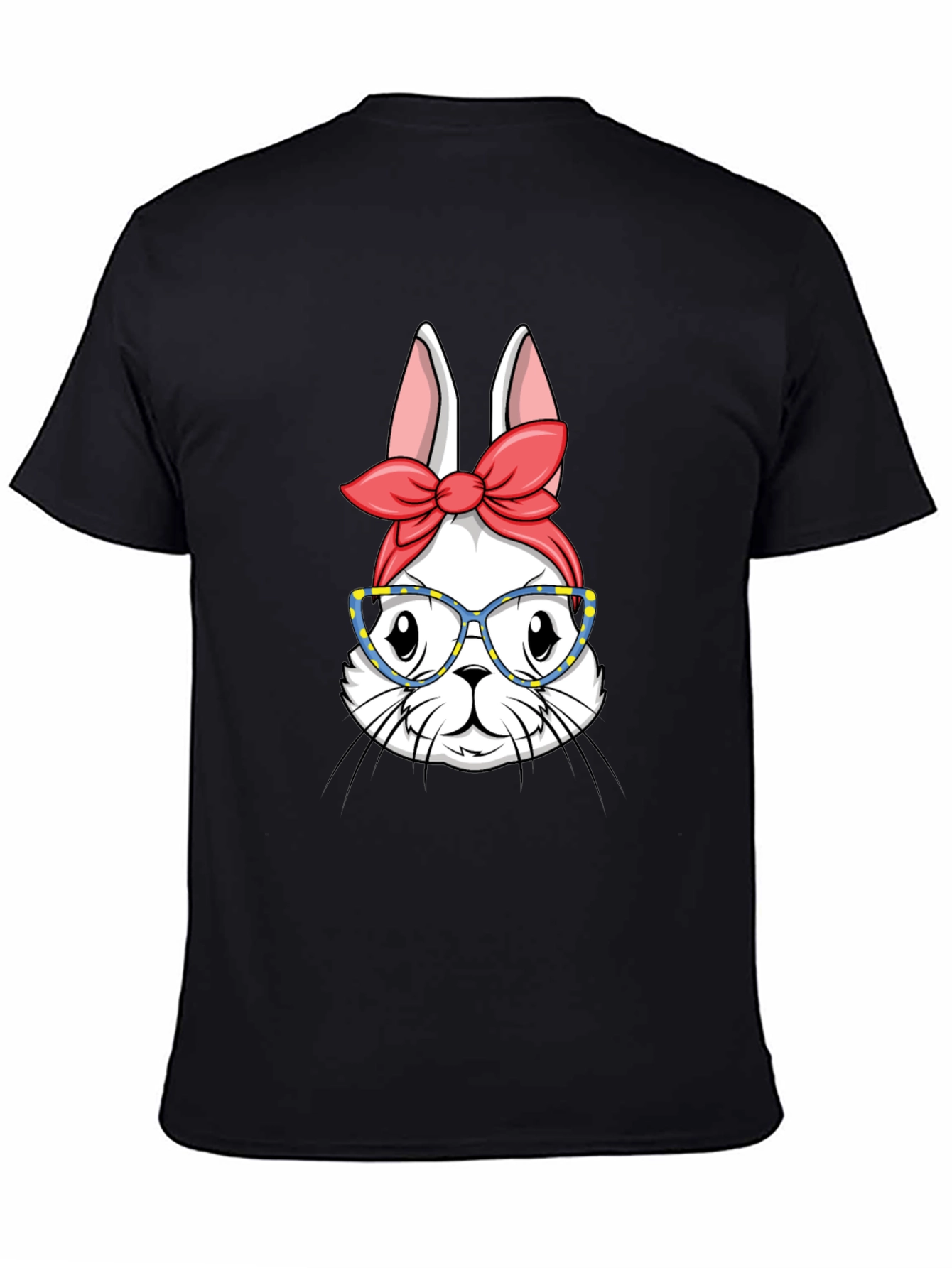 Bunny with Glasses T-Shirt - Black