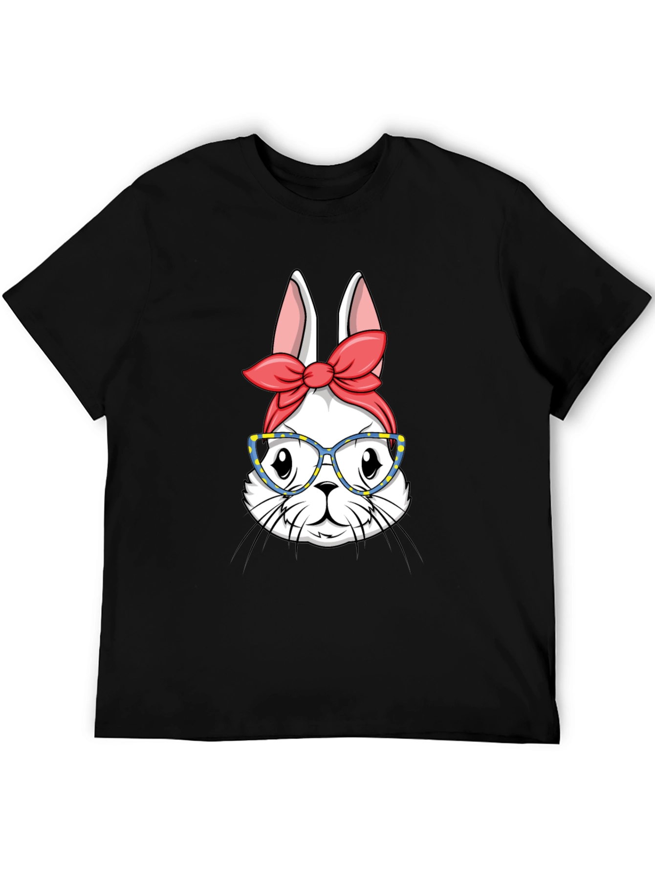 Bunny with Glasses T-Shirt - Black