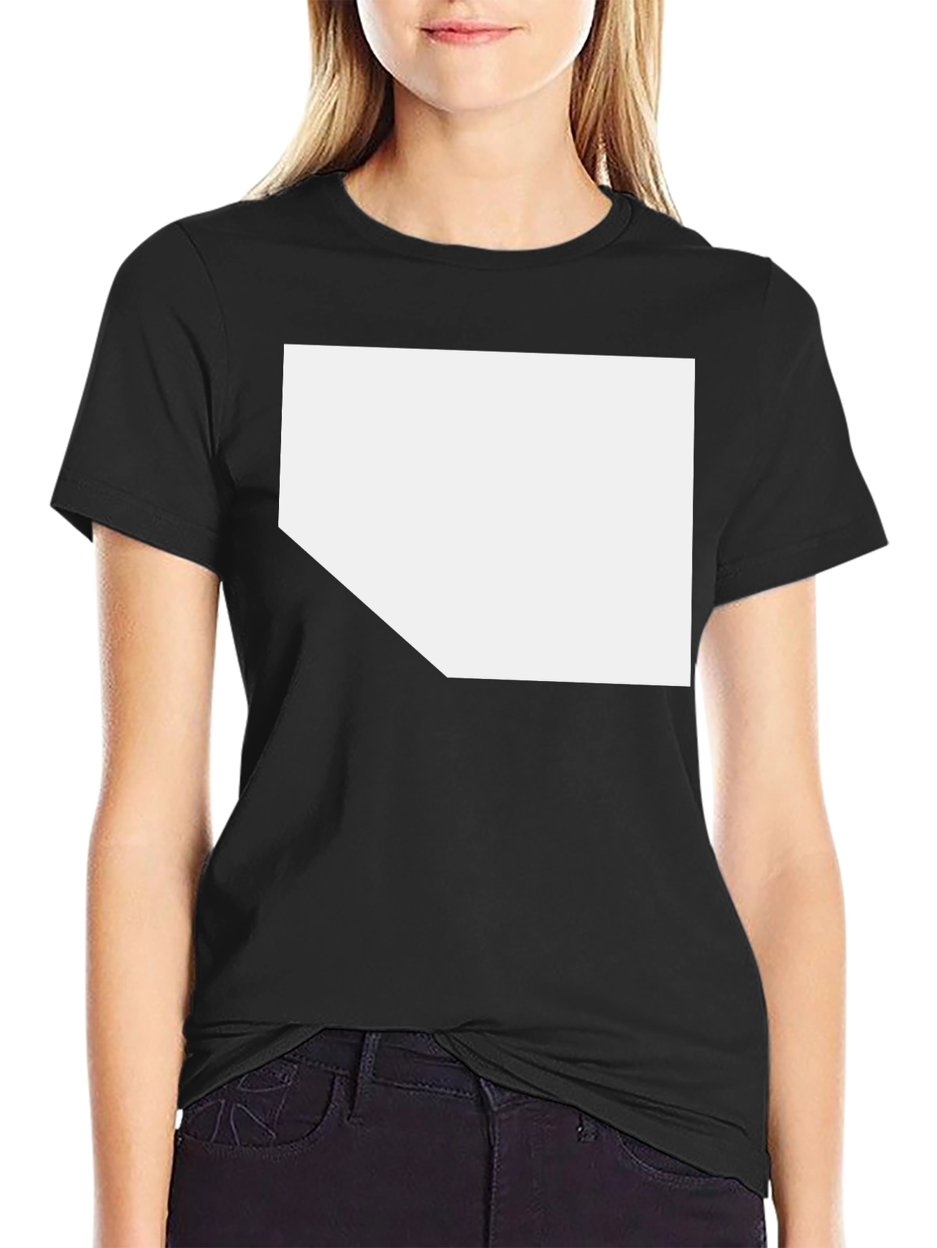 Black T-Shirt with Customizable White Space