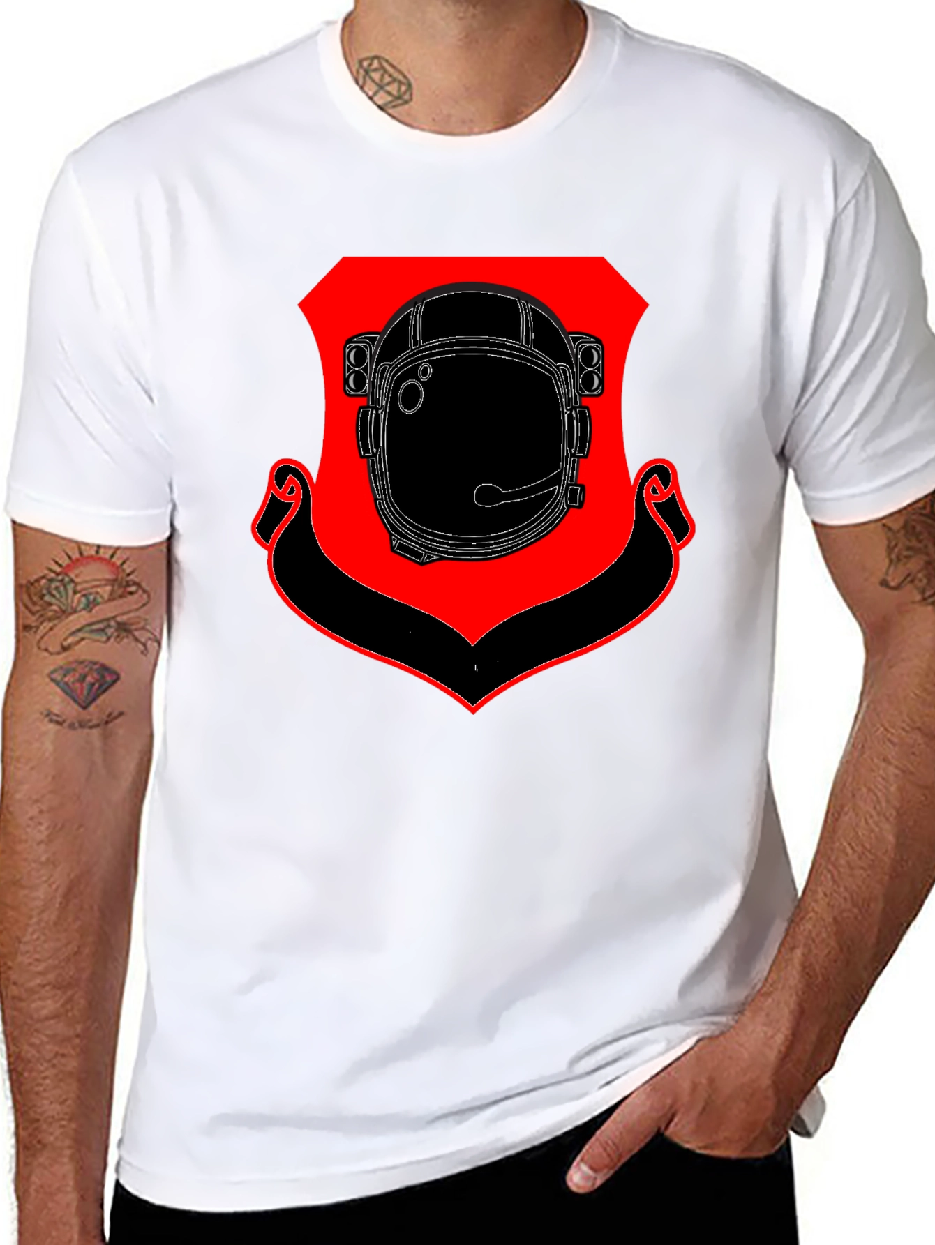 Astronaut Helmet Shield Black T-Shirt