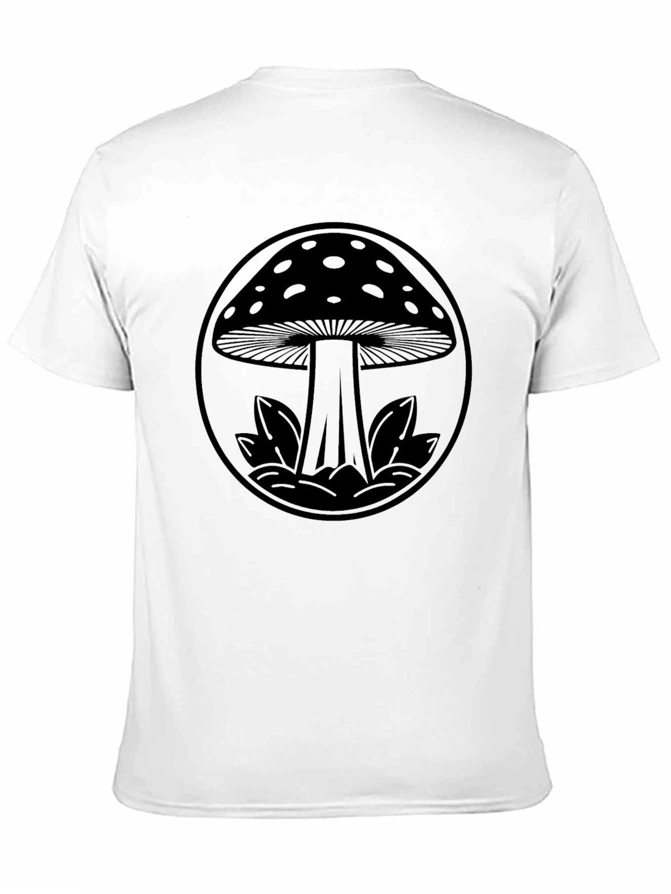 Mushroom Graphic Black Tee - Unique Design