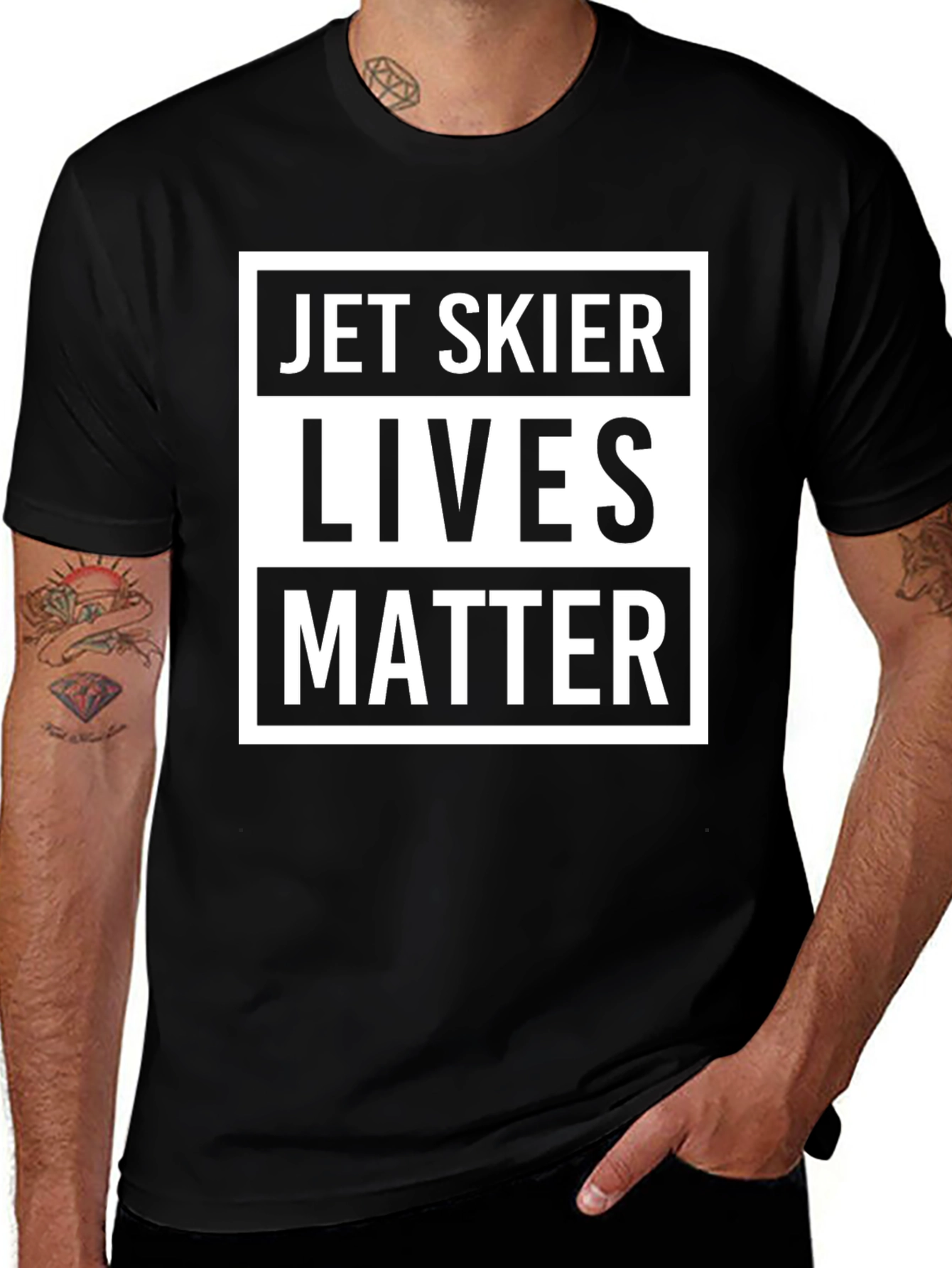 Jet Skier Lives Matter Graphic T-Shirt - Black