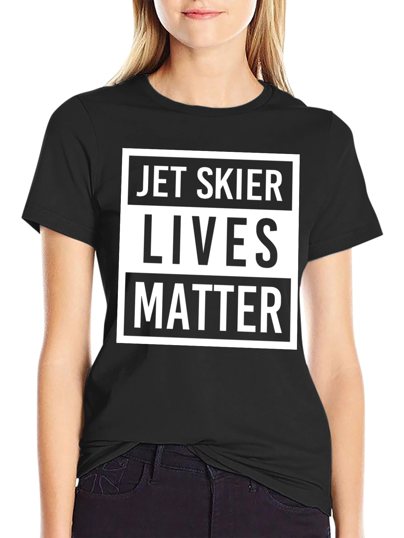 Jet Skier Lives Matter Graphic T-Shirt - Black