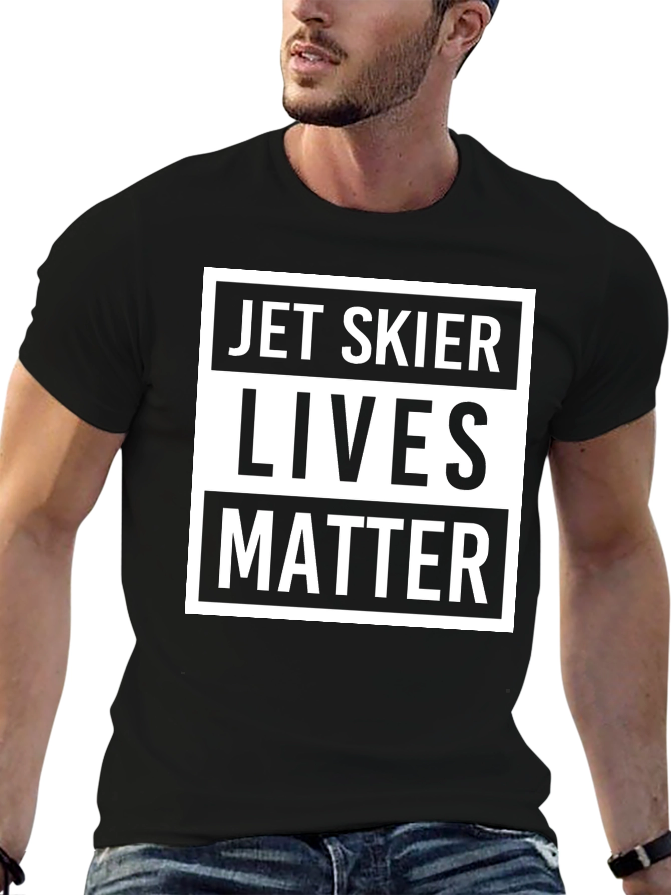 Jet Skier Lives Matter Graphic T-Shirt - Black