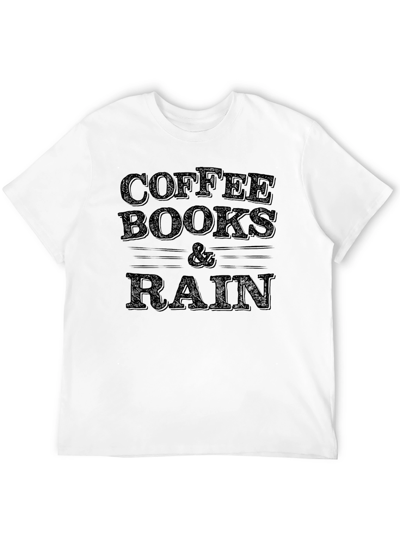 Coffee Books & Rain Graphic Tee - Black