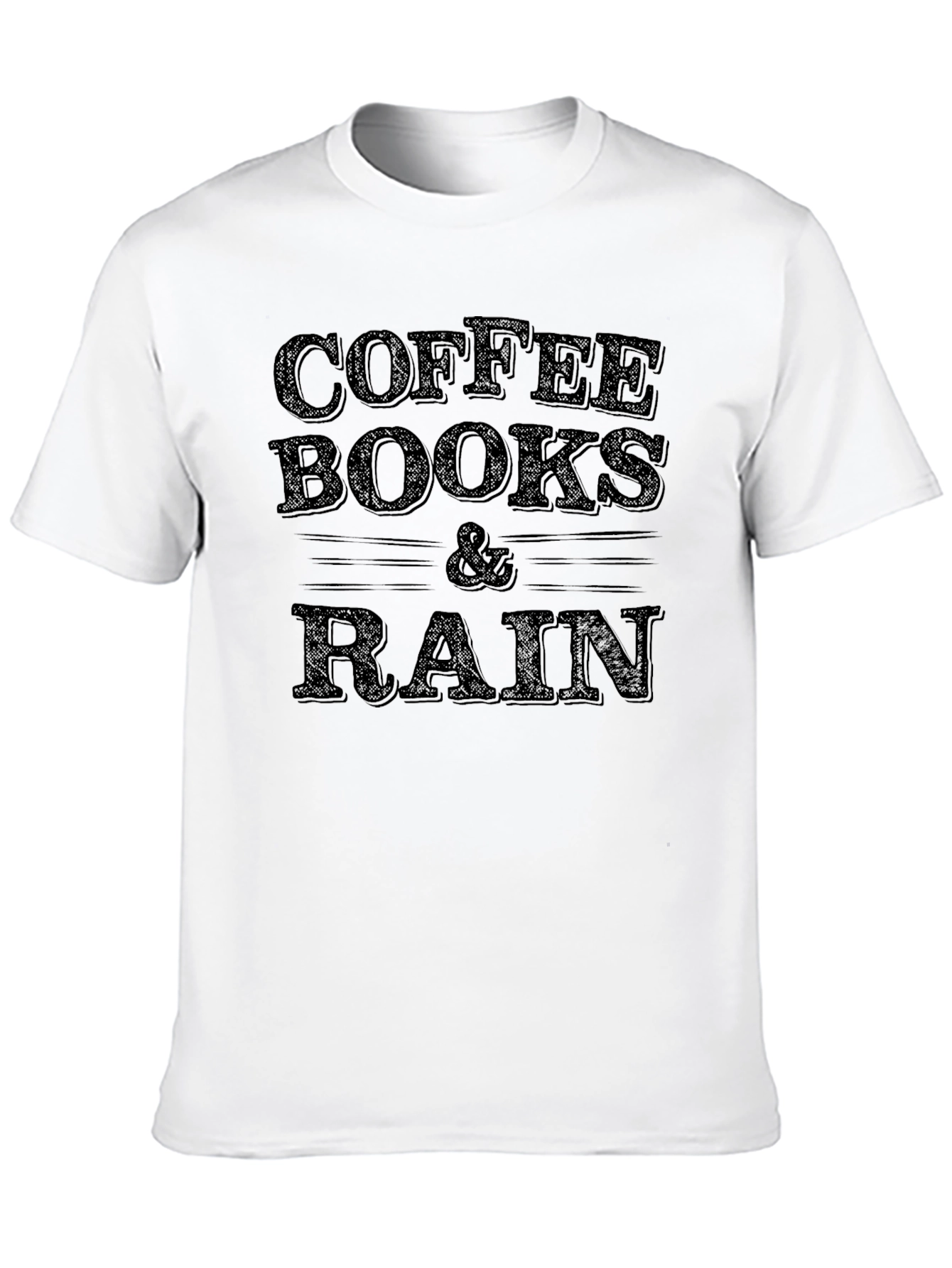 Coffee Books & Rain Graphic Tee - Black