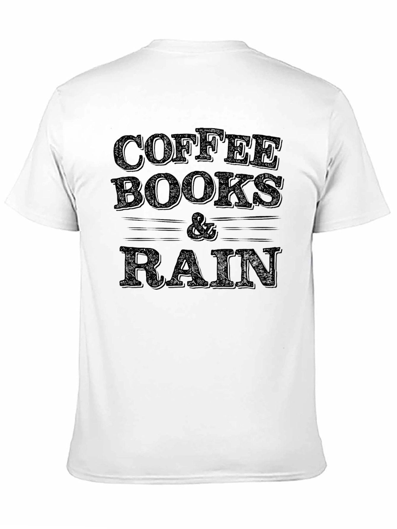 Coffee Books & Rain Graphic Tee - Black