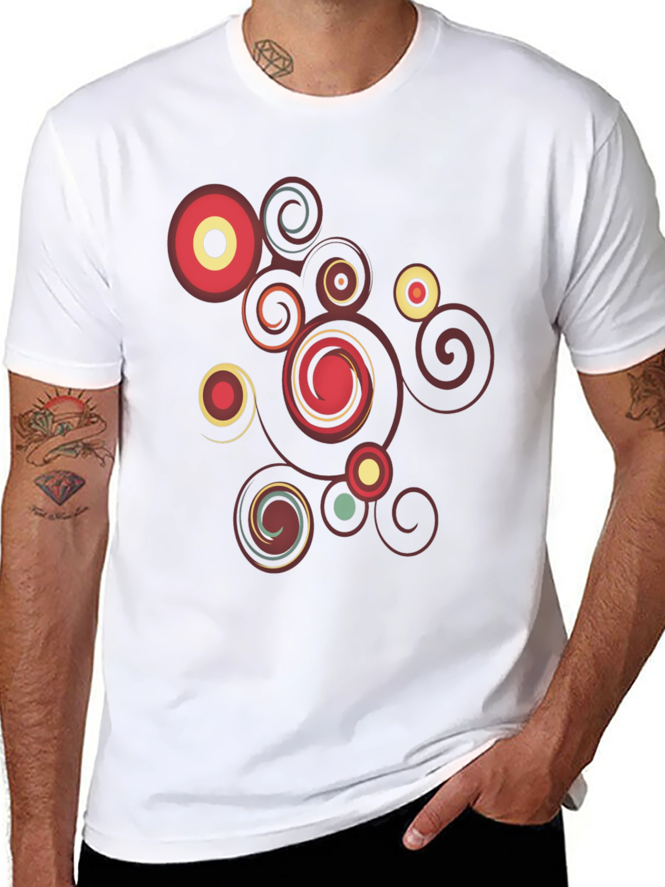 Retro Swirl Black Graphic Tee