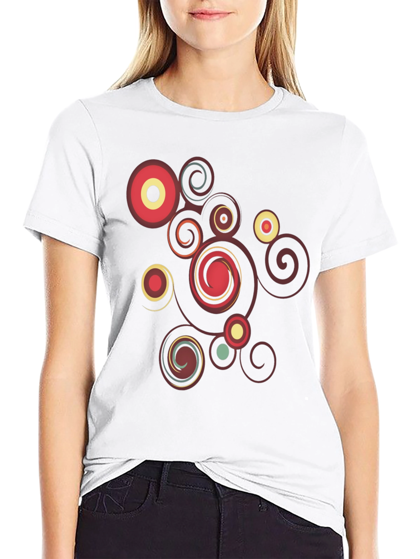 Retro Swirl Black Graphic Tee