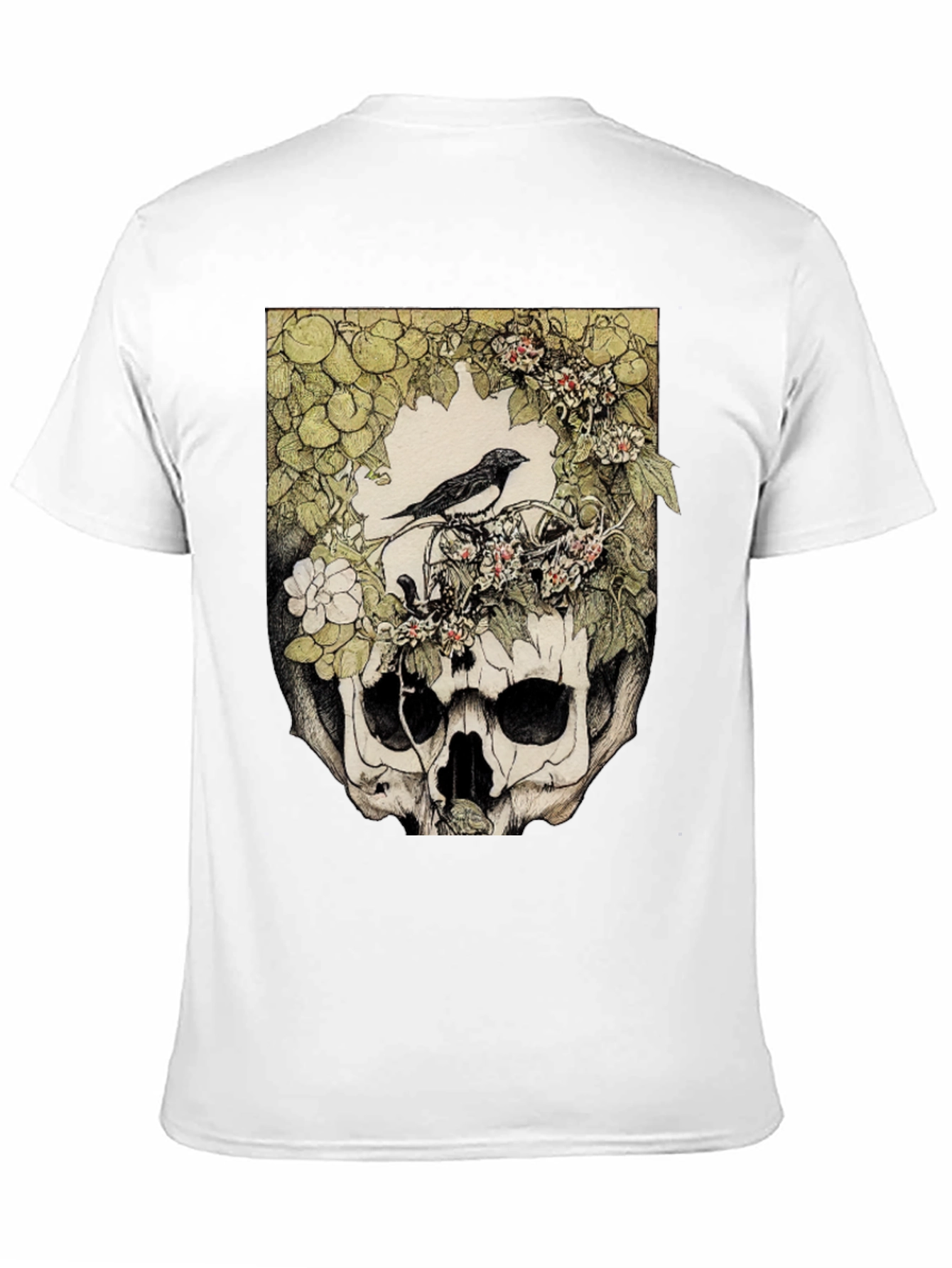 Skull & Bird Graphic Tee - Unique Gothic Style