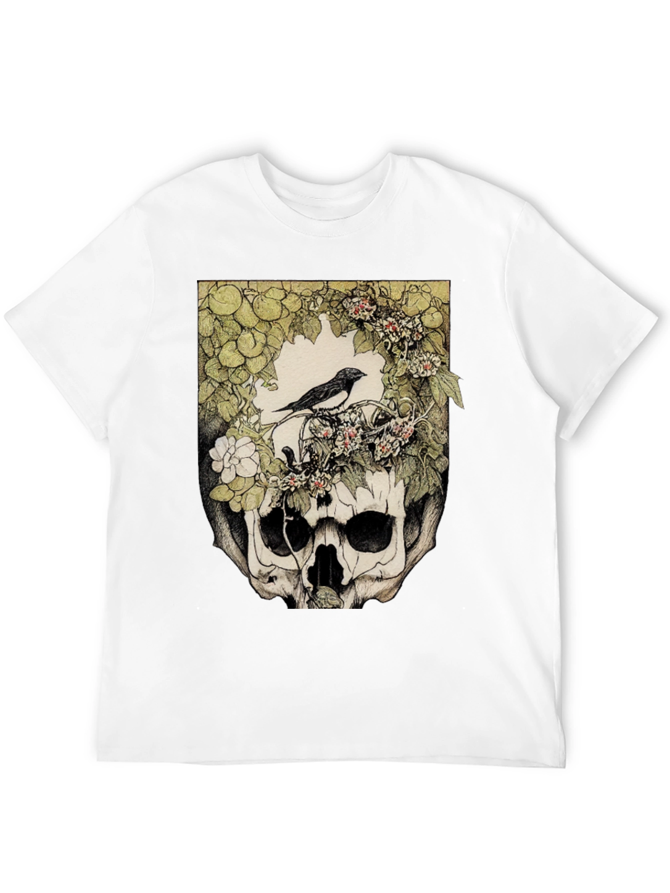 Skull & Bird Graphic Tee - Unique Gothic Style