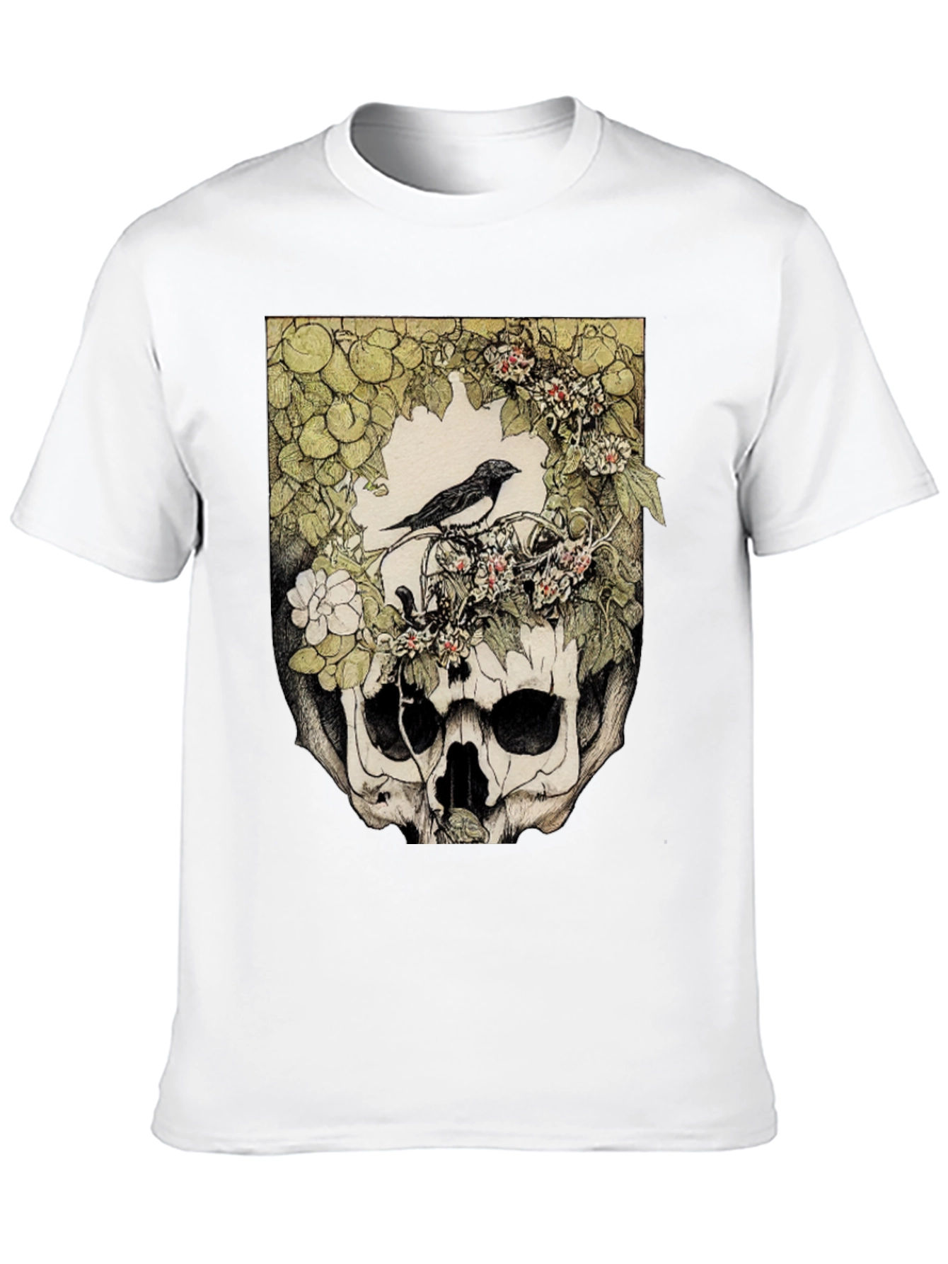 Skull & Bird Graphic Tee - Unique Gothic Style