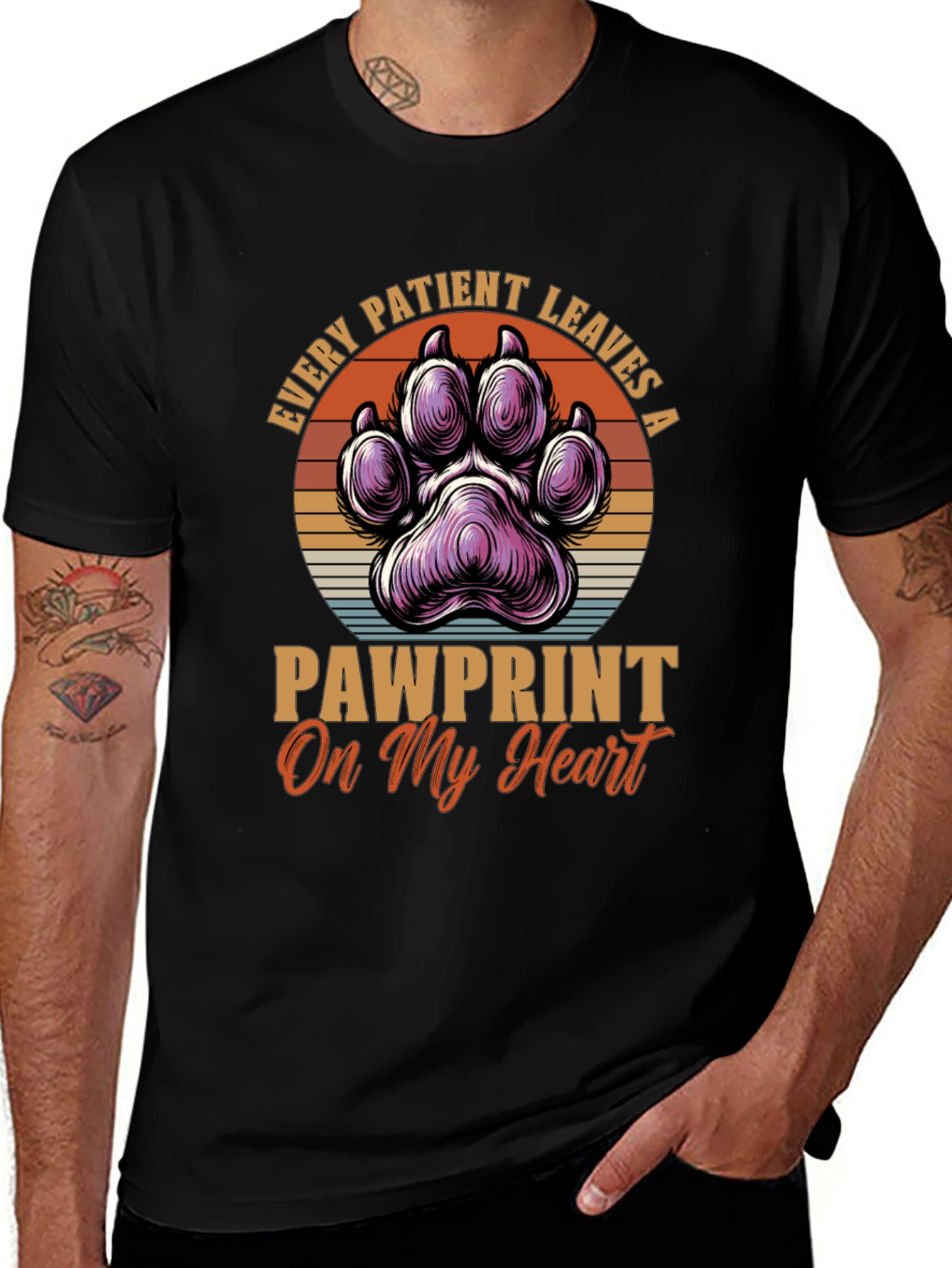 Pawprint Heart T-Shirt - Veterinary Love Tee