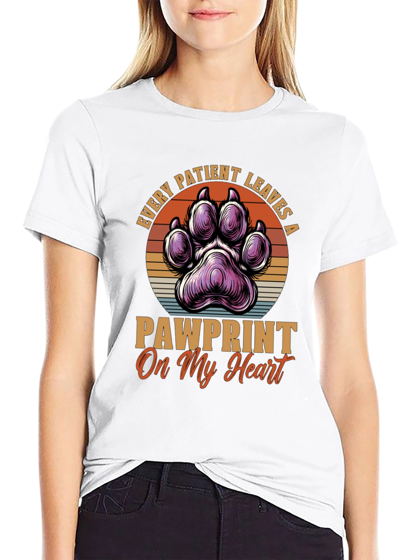 Pawprint Heart T-Shirt - Veterinary Love Tee