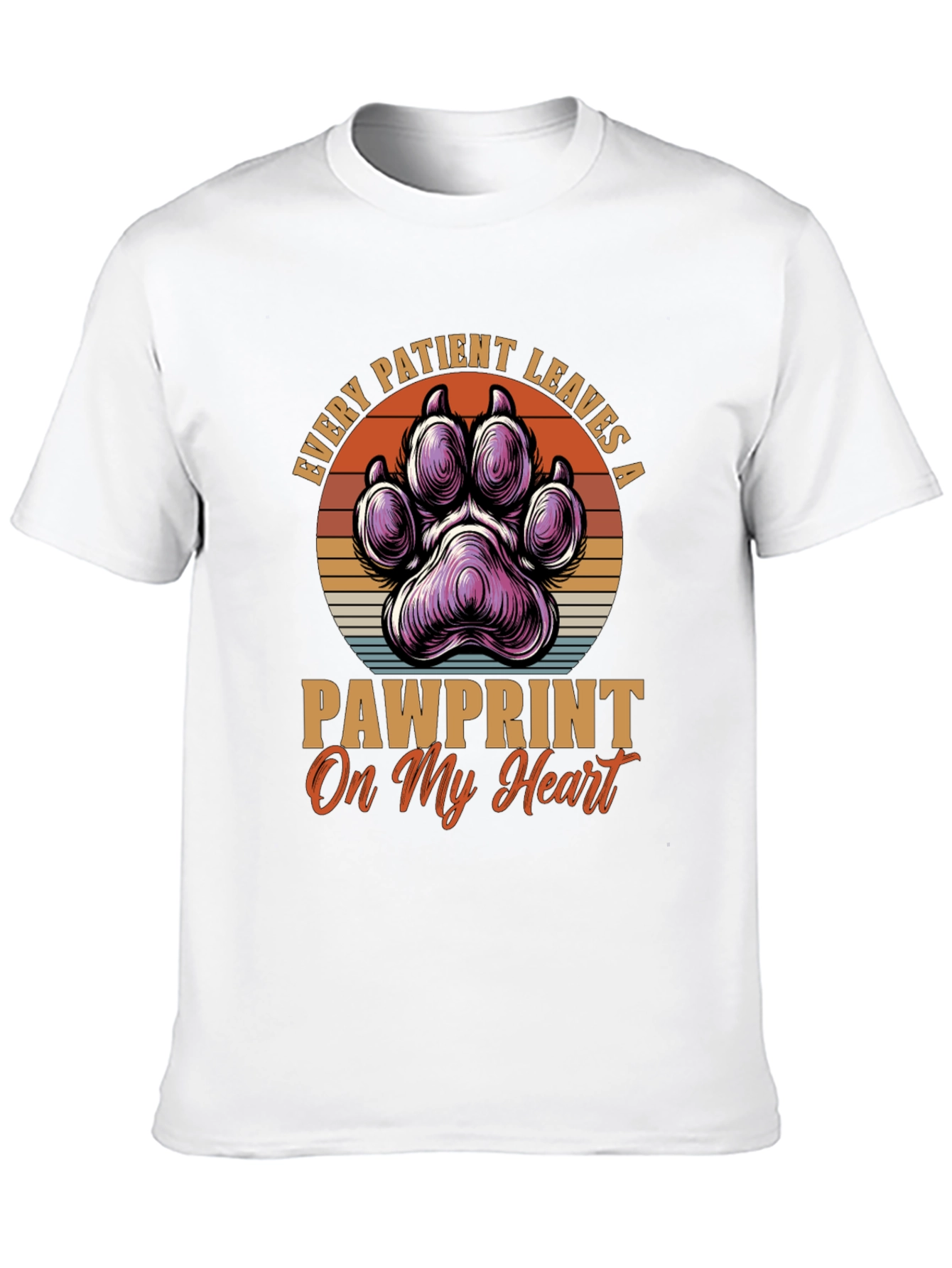 Pawprint Heart T-Shirt - Veterinary Love Tee