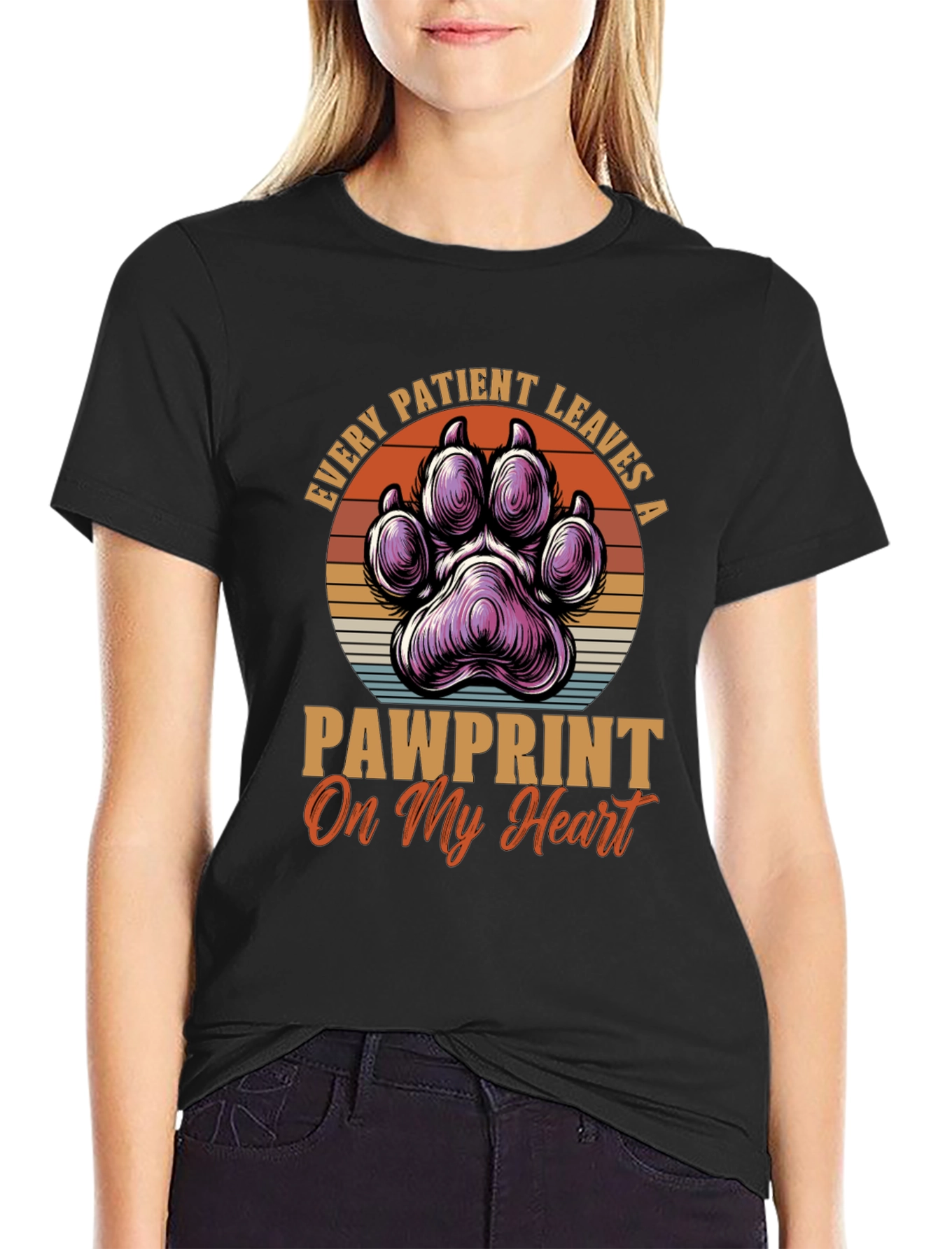 Pawprint Heart T-Shirt - Veterinary Love Tee