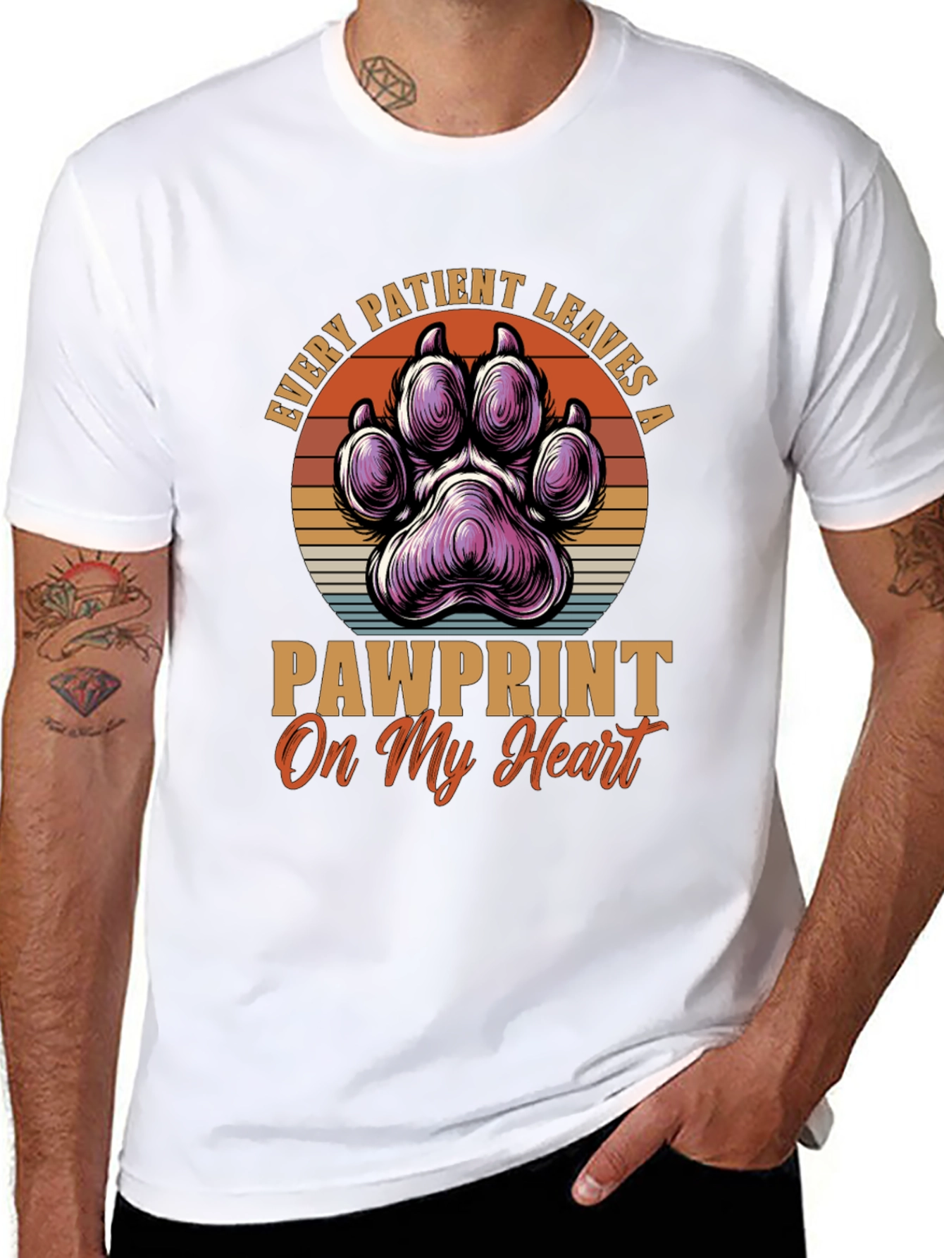 Pawprint Heart T-Shirt - Veterinary Love Tee