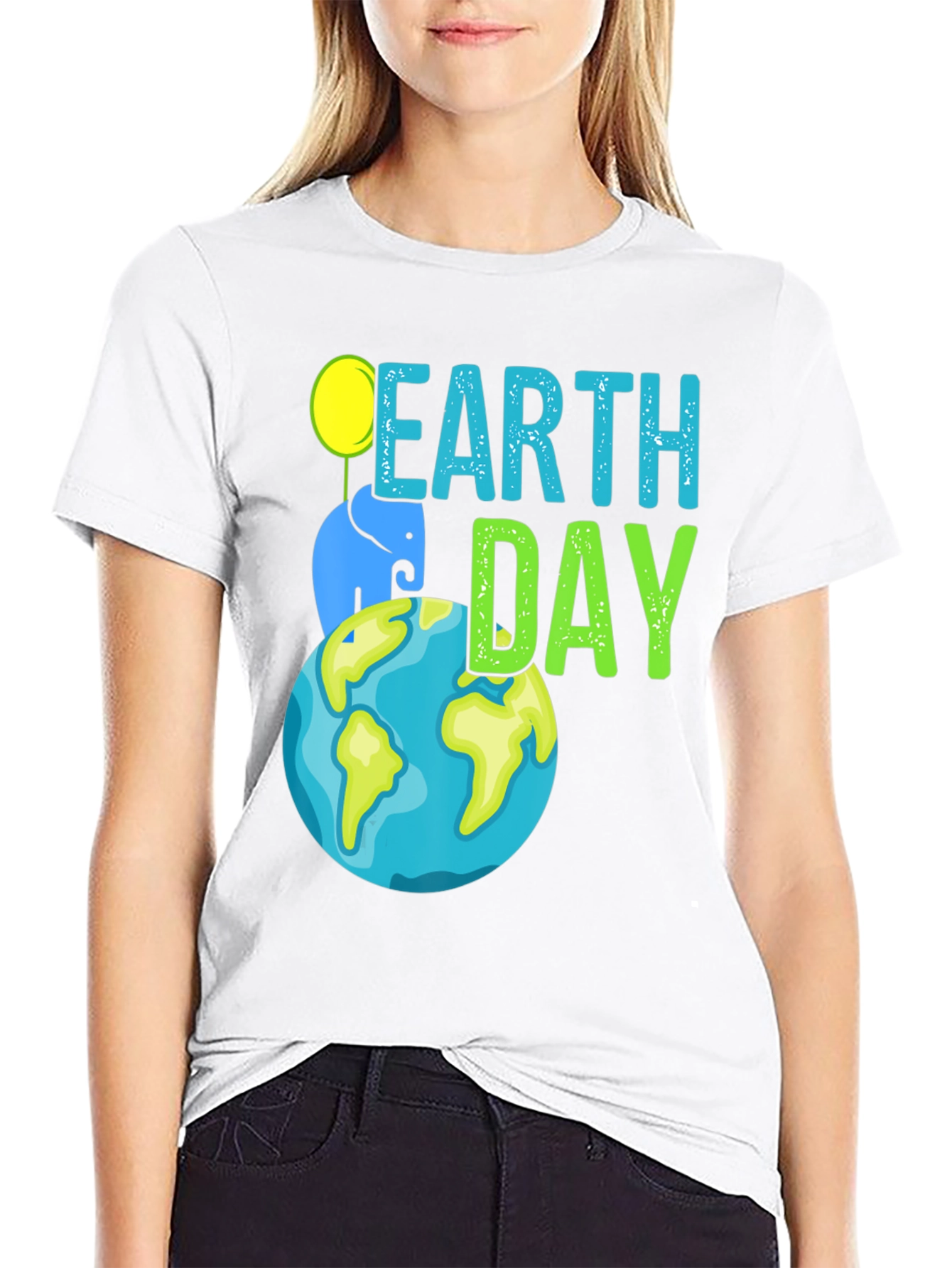 Earth Day Elephant Graphic T-Shirt